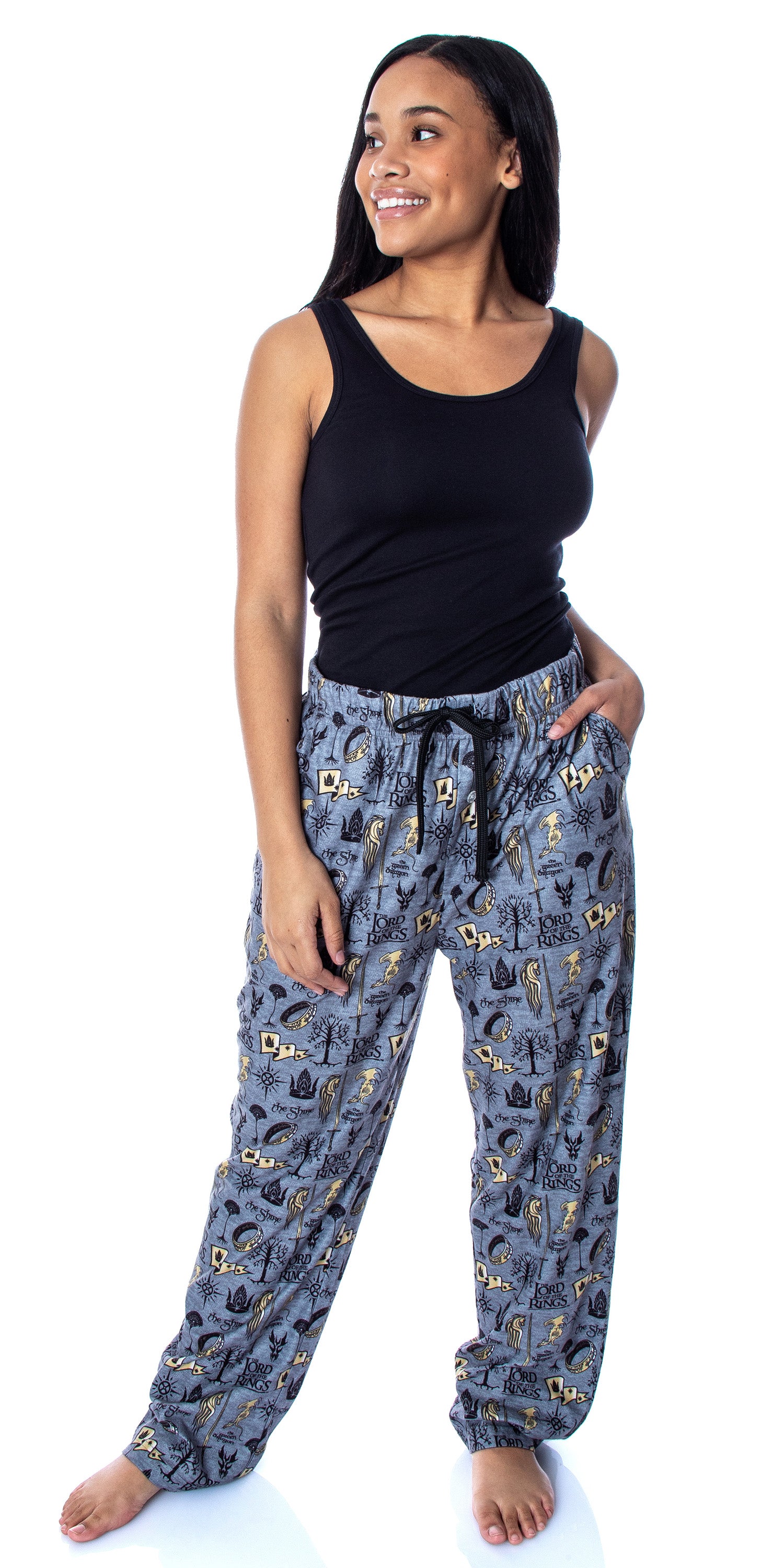 Lord of the Rings Men's Allover Pattern Adult Sleepwear Pajama Pants