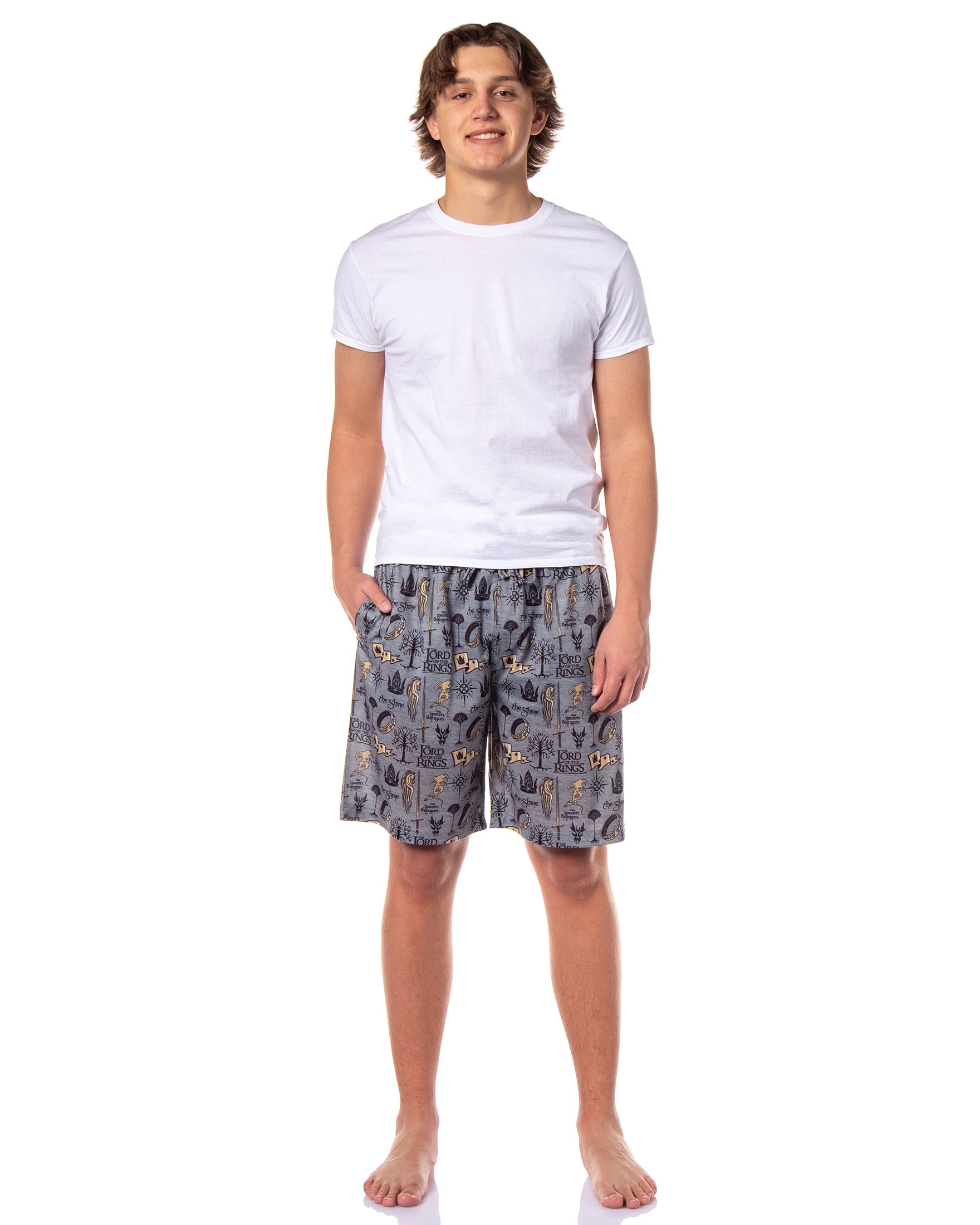 The Lord of the Rings Men's The Shire Green Dragon Map Sleep Pajama Shorts