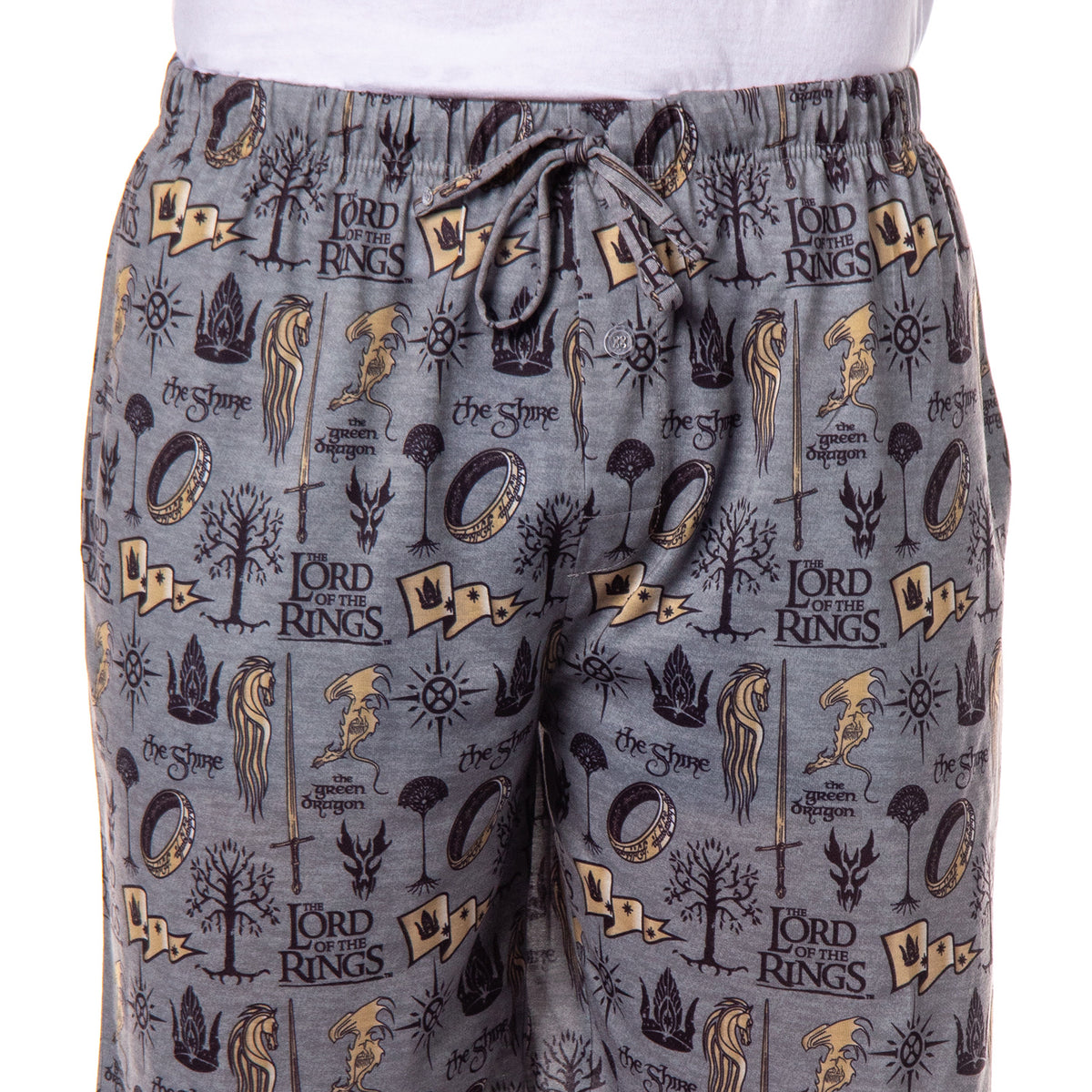 The Lord of the Rings Men's The Shire Green Dragon Map Sleep Pajama Shorts