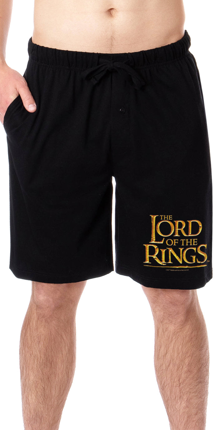 The Lord Of The Rings Mens' Movie Film Title Logo Sleep Pajama Shorts