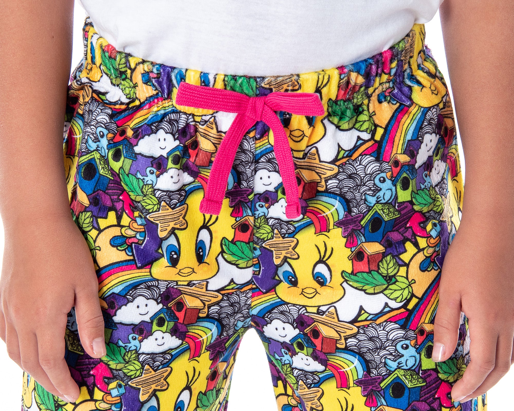 Looney Tunes Girls' Tweety Bird Pattern Velvety Soft Lounge Pajama Pants