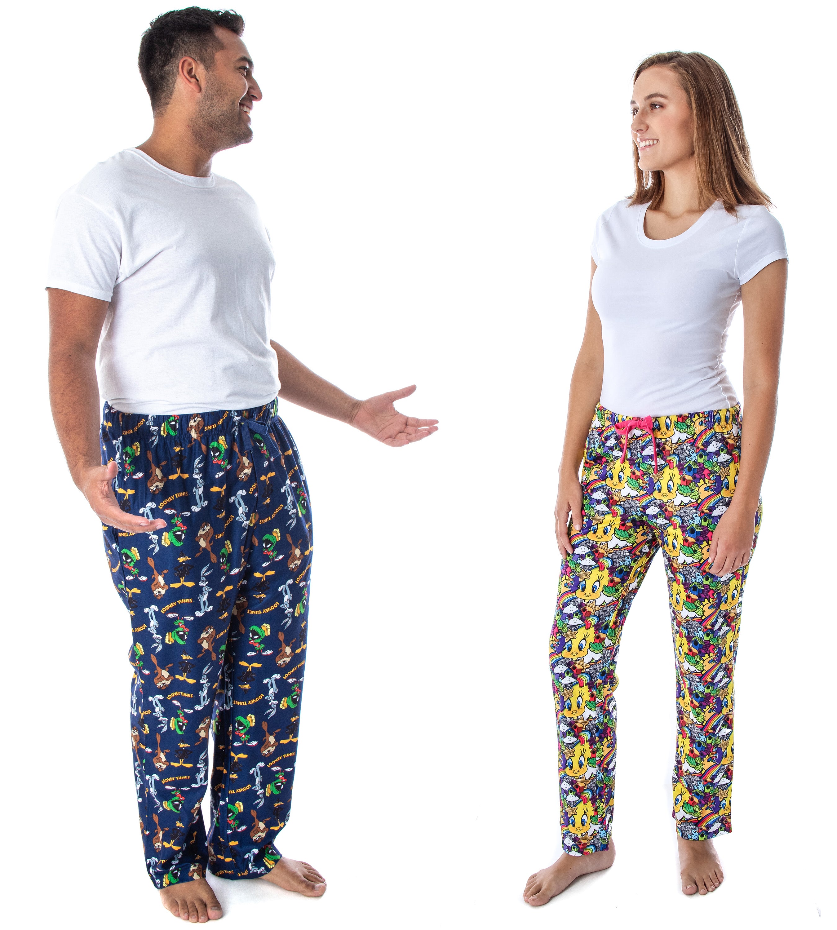 Looney Tunes Men's Daffy Duck Bugs Bunny Taz Marvin Martian Allover Toss Print Lounge Sleep Pajama Pants
