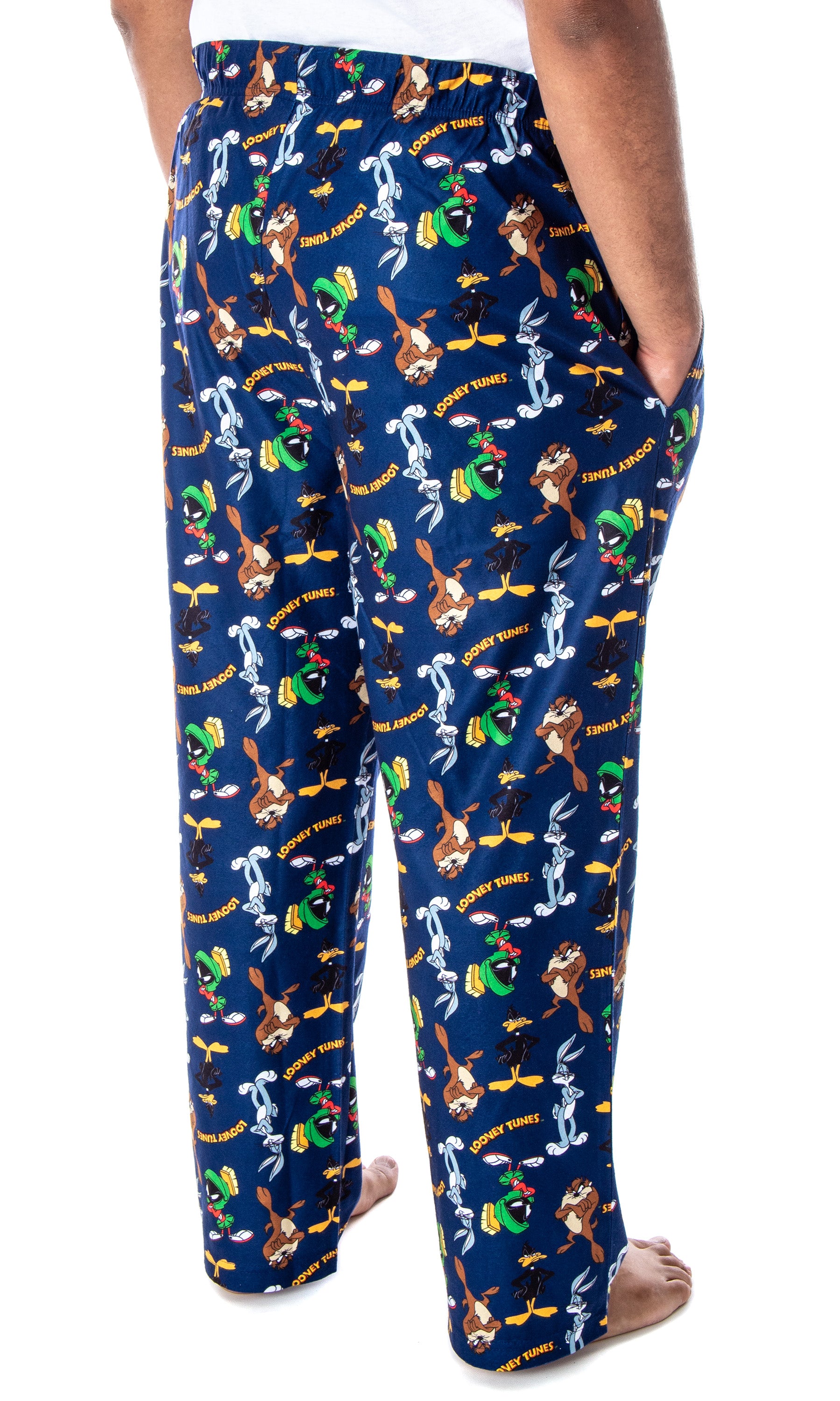 Looney Tunes Men's Daffy Duck Bugs Bunny Taz Marvin Martian Allover Toss Print Lounge Sleep Pajama Pants