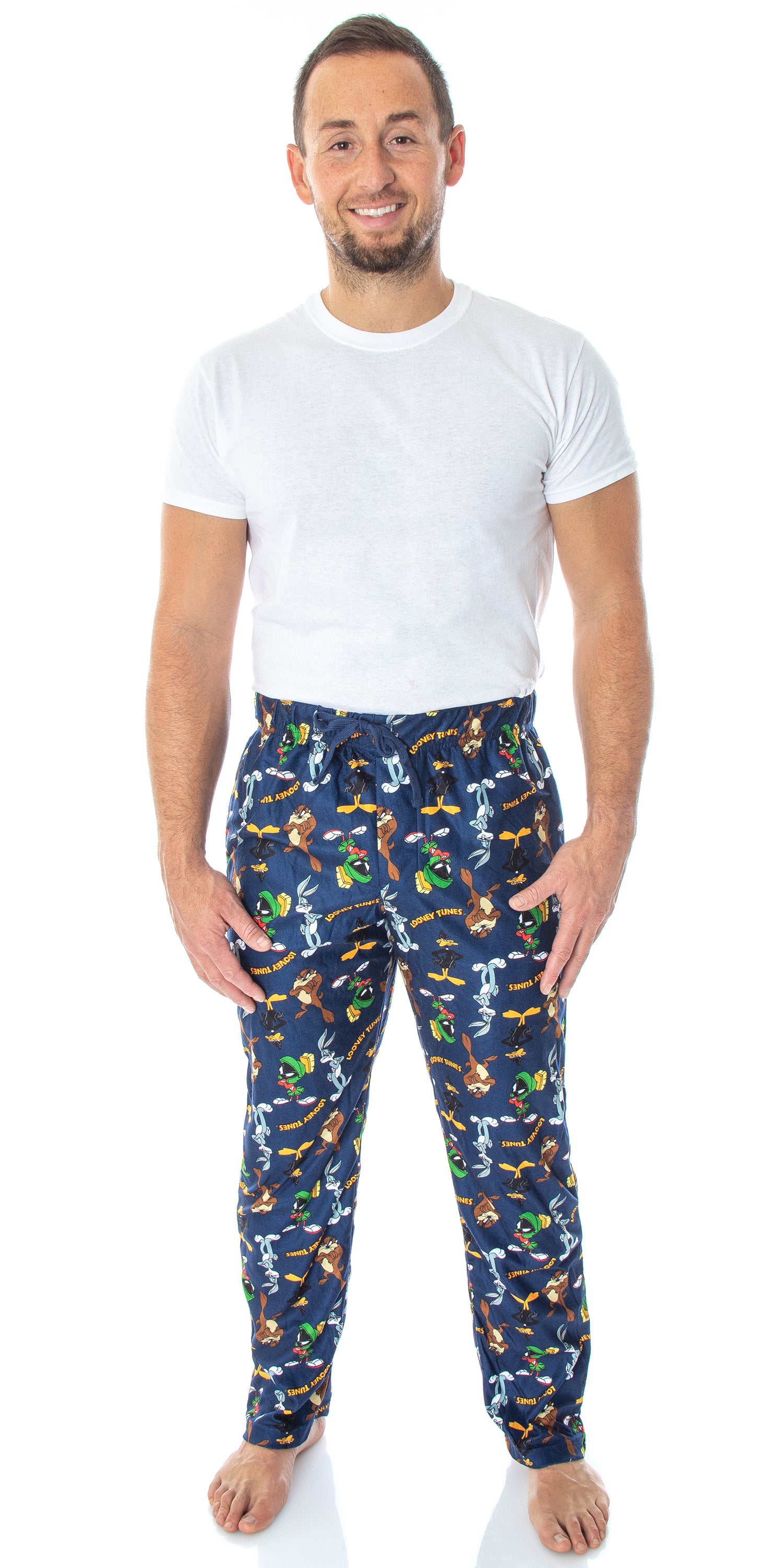 Looney Tunes Men's Daffy Duck Bugs Bunny Taz Marvin Martian Pajama Pants