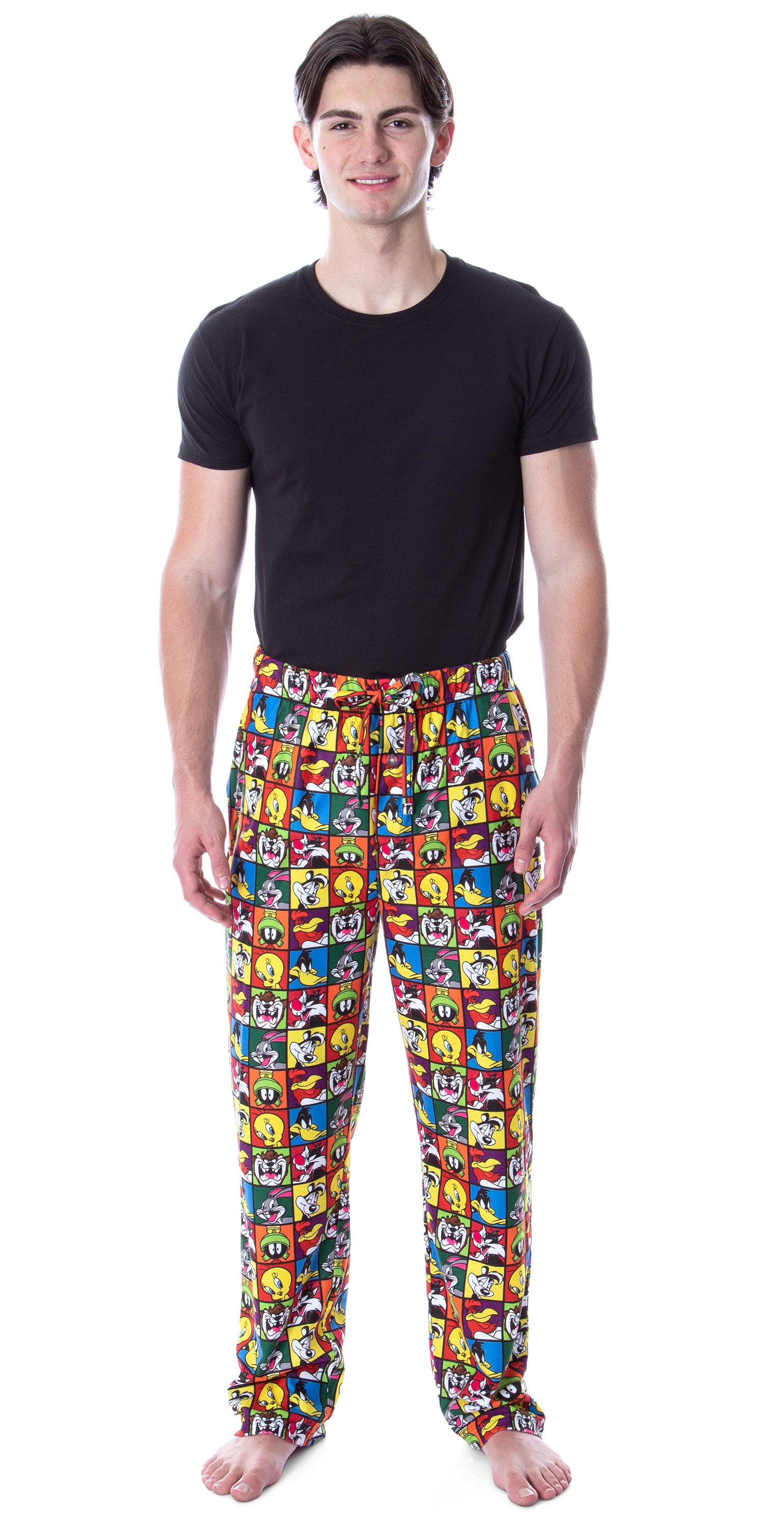 Looney Tunes Men's Character Grid Allover Print Sleep Lounge Pajama Pants