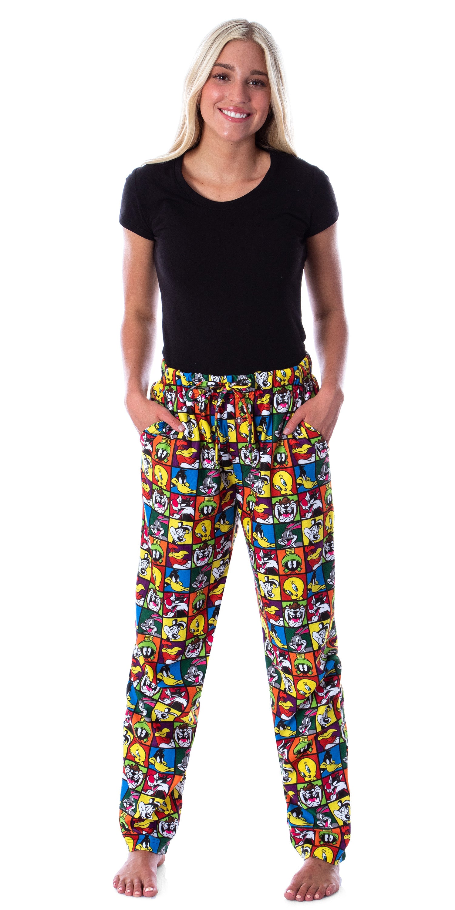 Looney Tunes Men's Character Grid Allover Print Sleep Lounge Pajama Pants