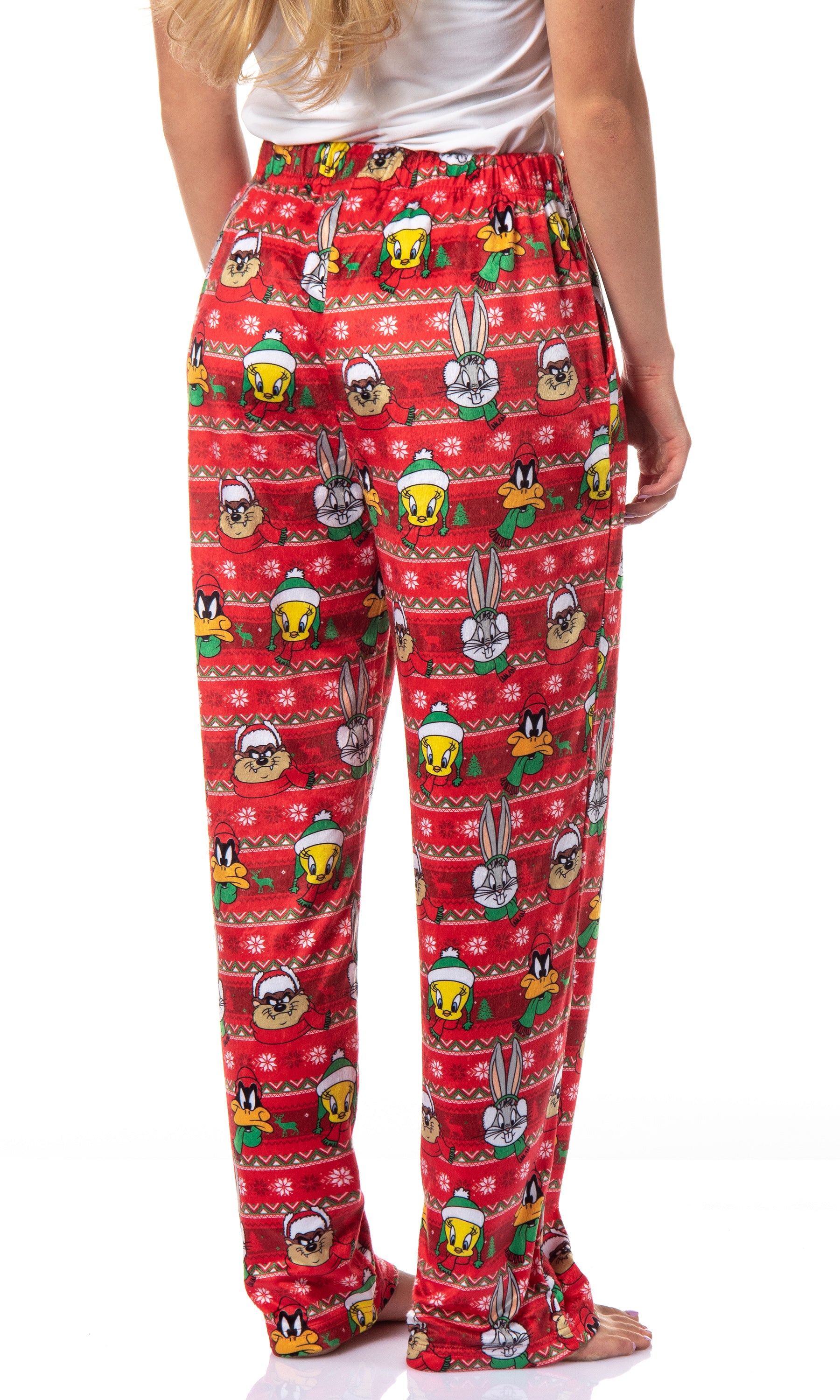 Looney Tunes Womens' Christmas Character Santa Bugs Taz Daffy Pajama Pants