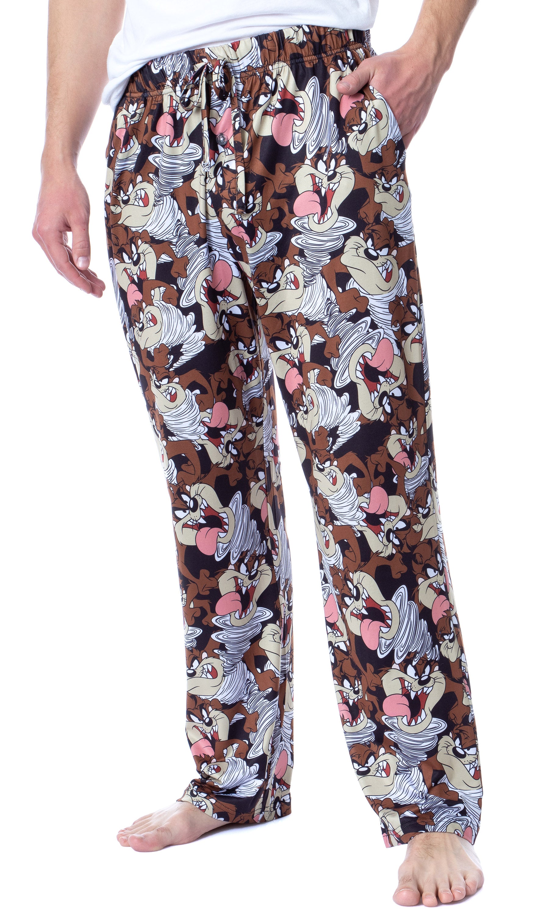 Looney Tunes Mens' Character Tasmanian Devil Taz Sleep Pajama Pants (XXXX-Large)