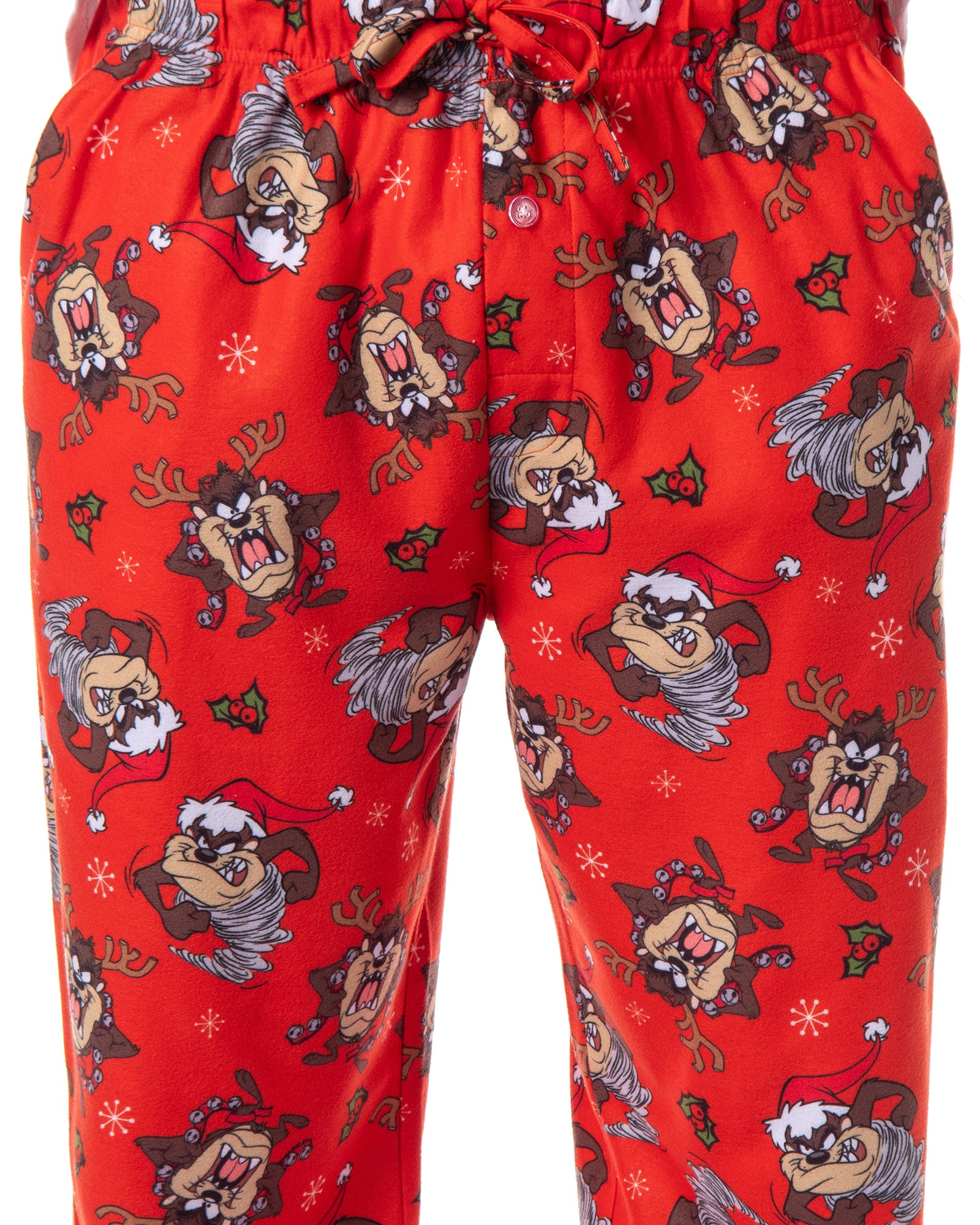 Looney Tunes Mens' Christmas Character Tasmanian Devil Sleep Pajama Pants (XL)
