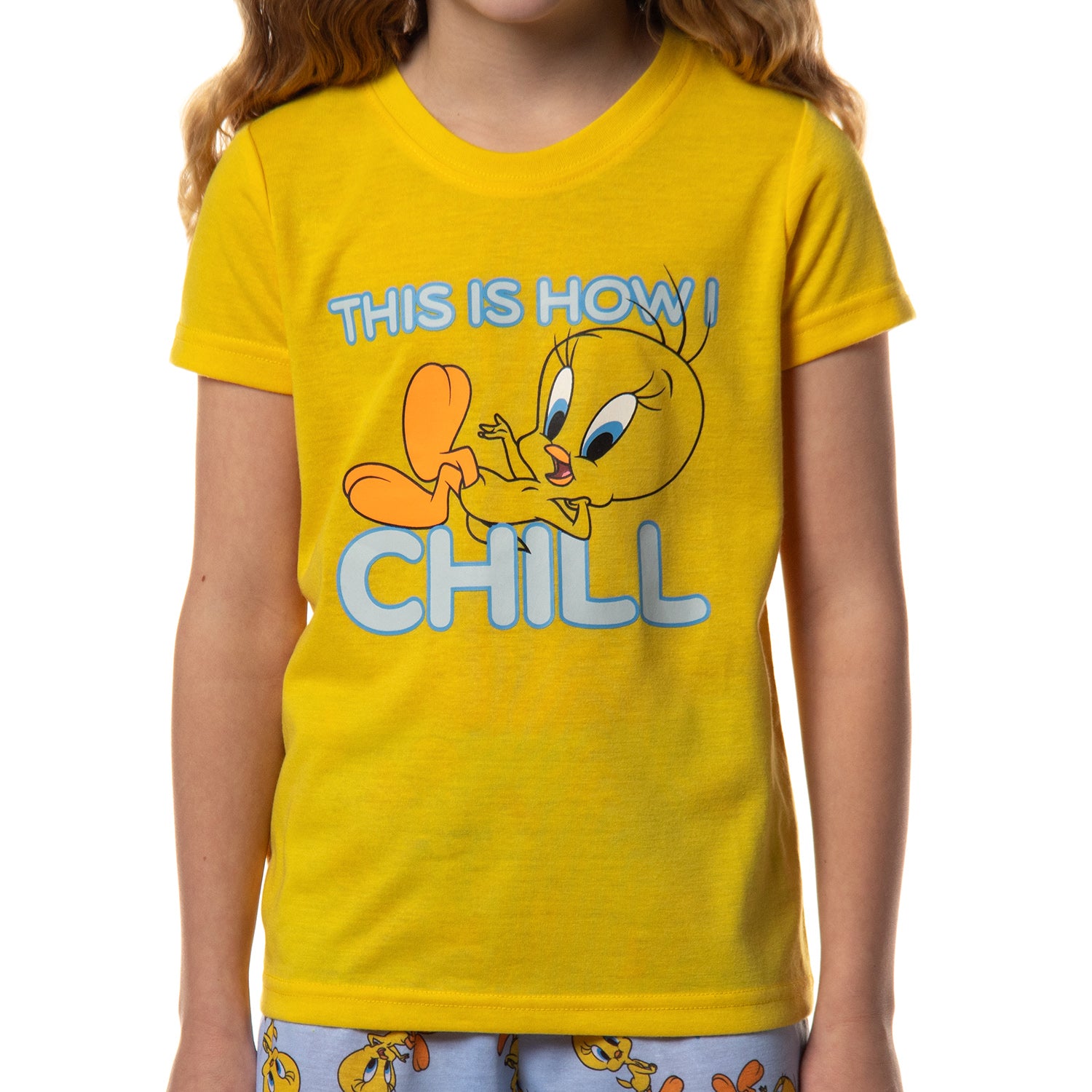 Looney Tunes Girls' This Is How I Chill Tossed Tweety Bird Pajama Set (10/12)