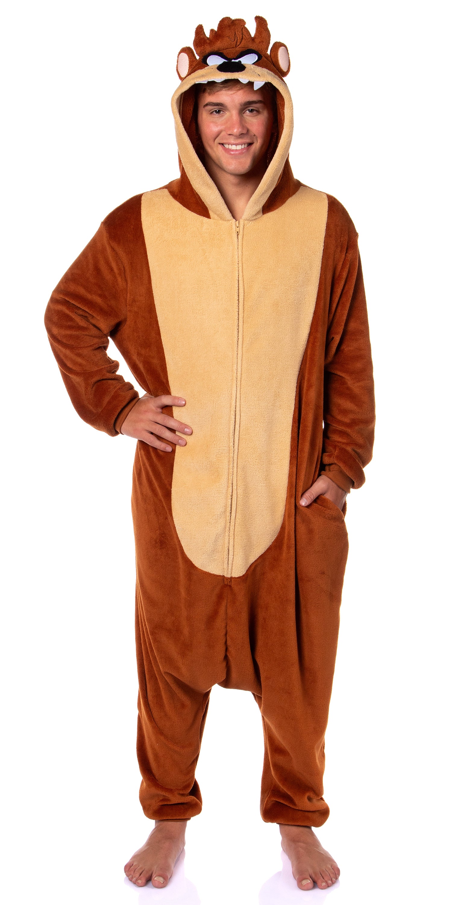 Looney Tunes Mens Tasmanian Devil Taz Union Suit Costume Kigurumi Pajama