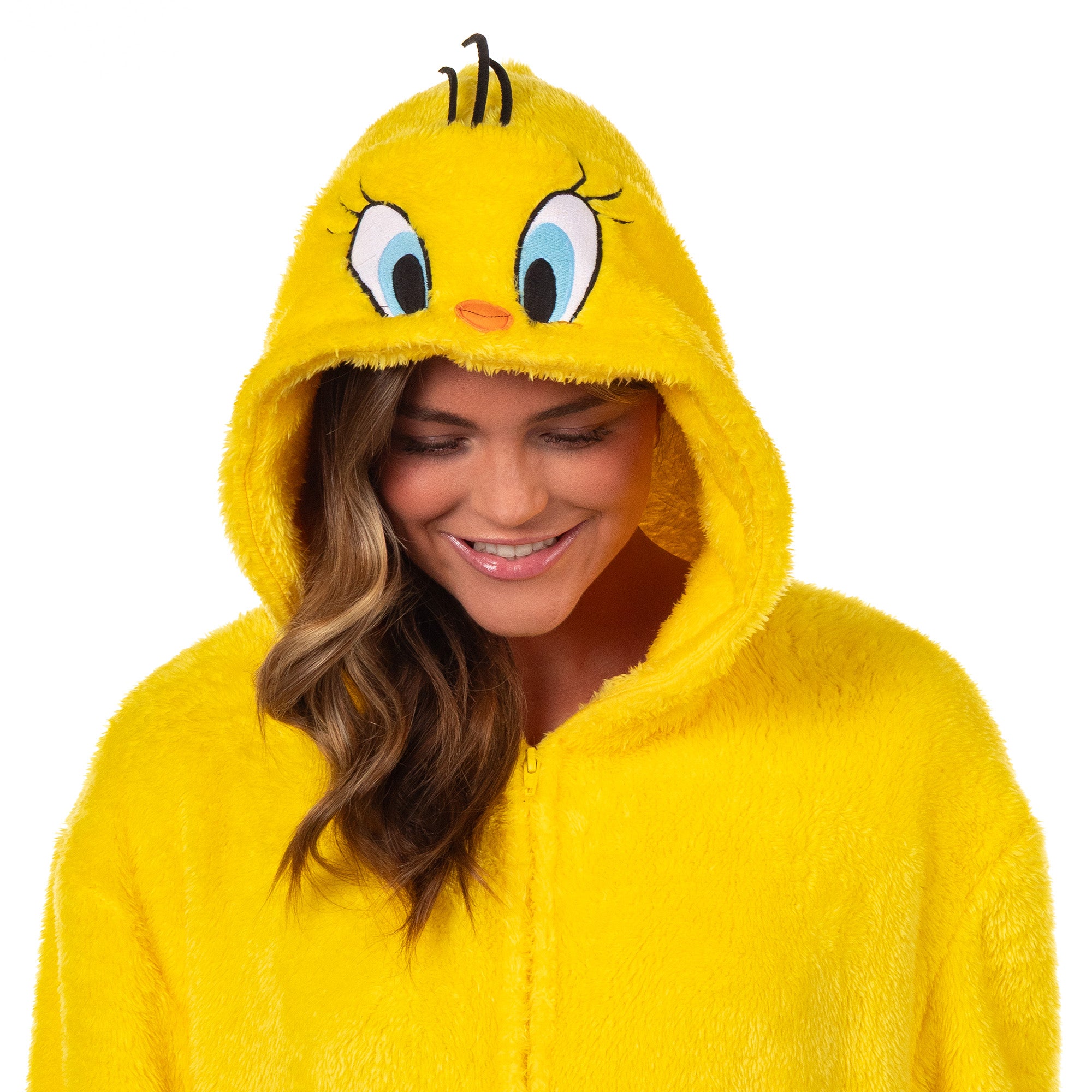 Looney Tunes Women's Tweety Bird Kigurumi Union Suit Costume Pajama (S/M)