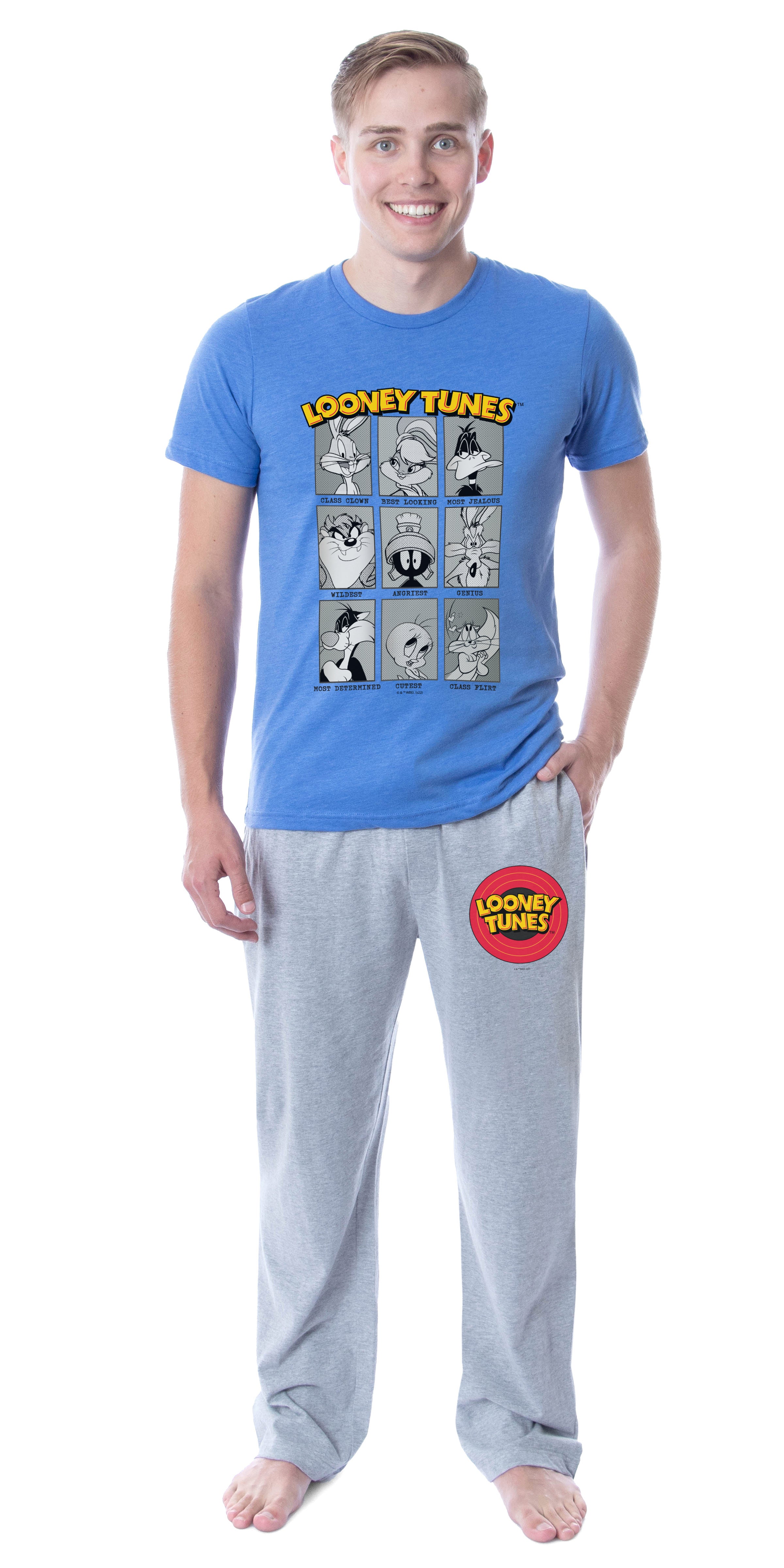 Looney Tunes Mens' Yearbook Superlative Characters Bugs Bunny Lola Bunny Daffy Duck Sleep Pajama Set