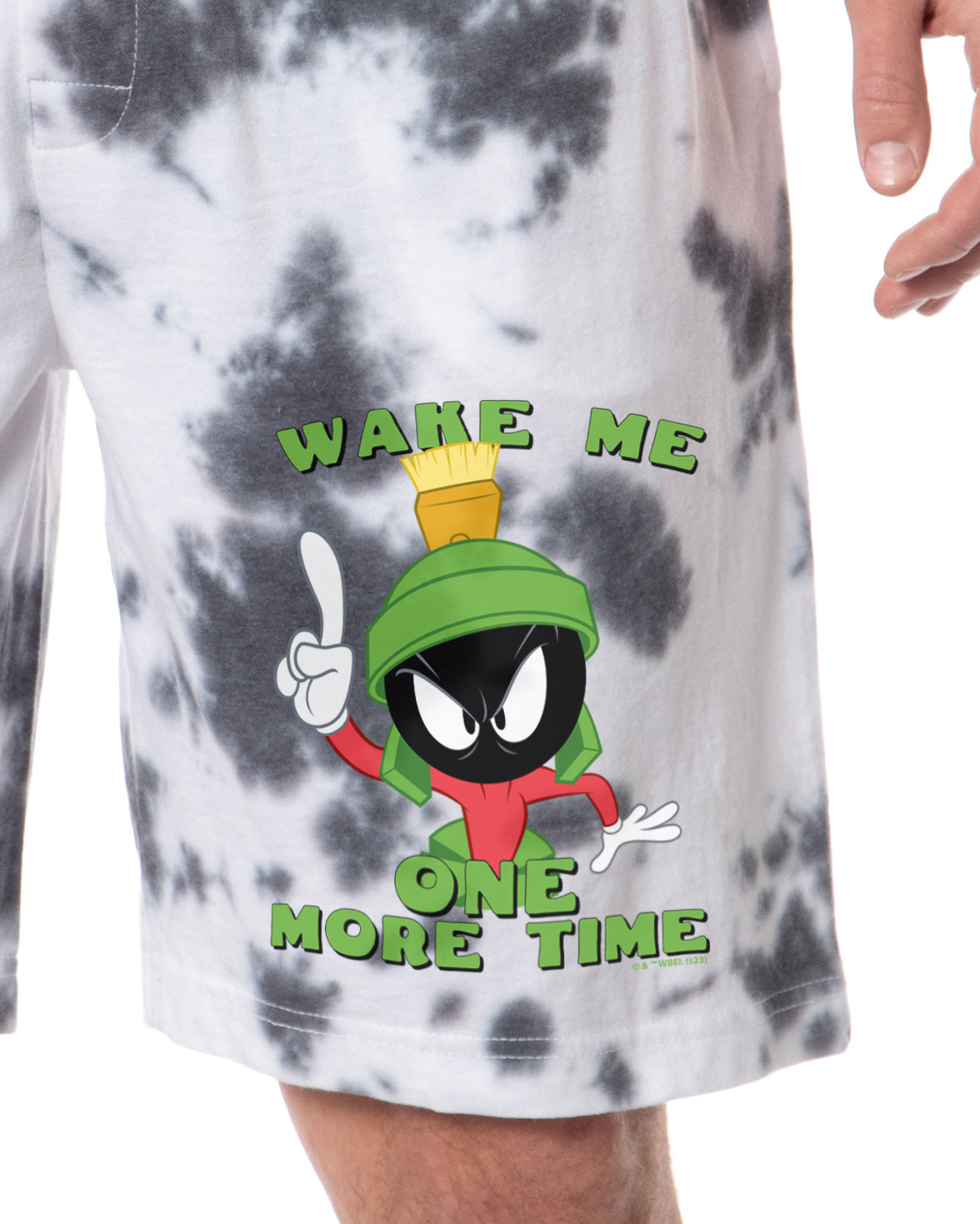 Looney Tunes Marvin the Martian Men's Funny Wake Me One More Time Sleep Pajama Shorts For Adults