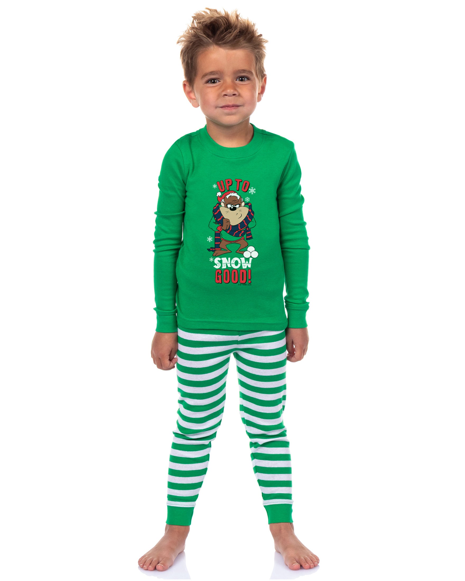 Looney Tunes Bugs Bunny, Lola Bunny, Tweety Bird, Tazmanian Devil Christmas Tight Fit Family Pajama Set