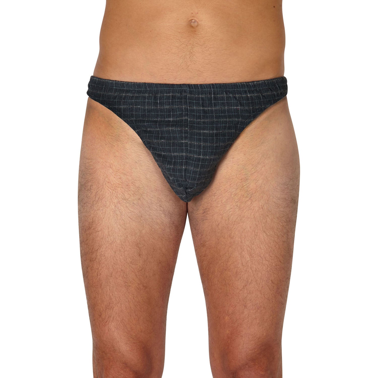 INTIMO Mens Plaid Pattern Flannel Thong Underwear
