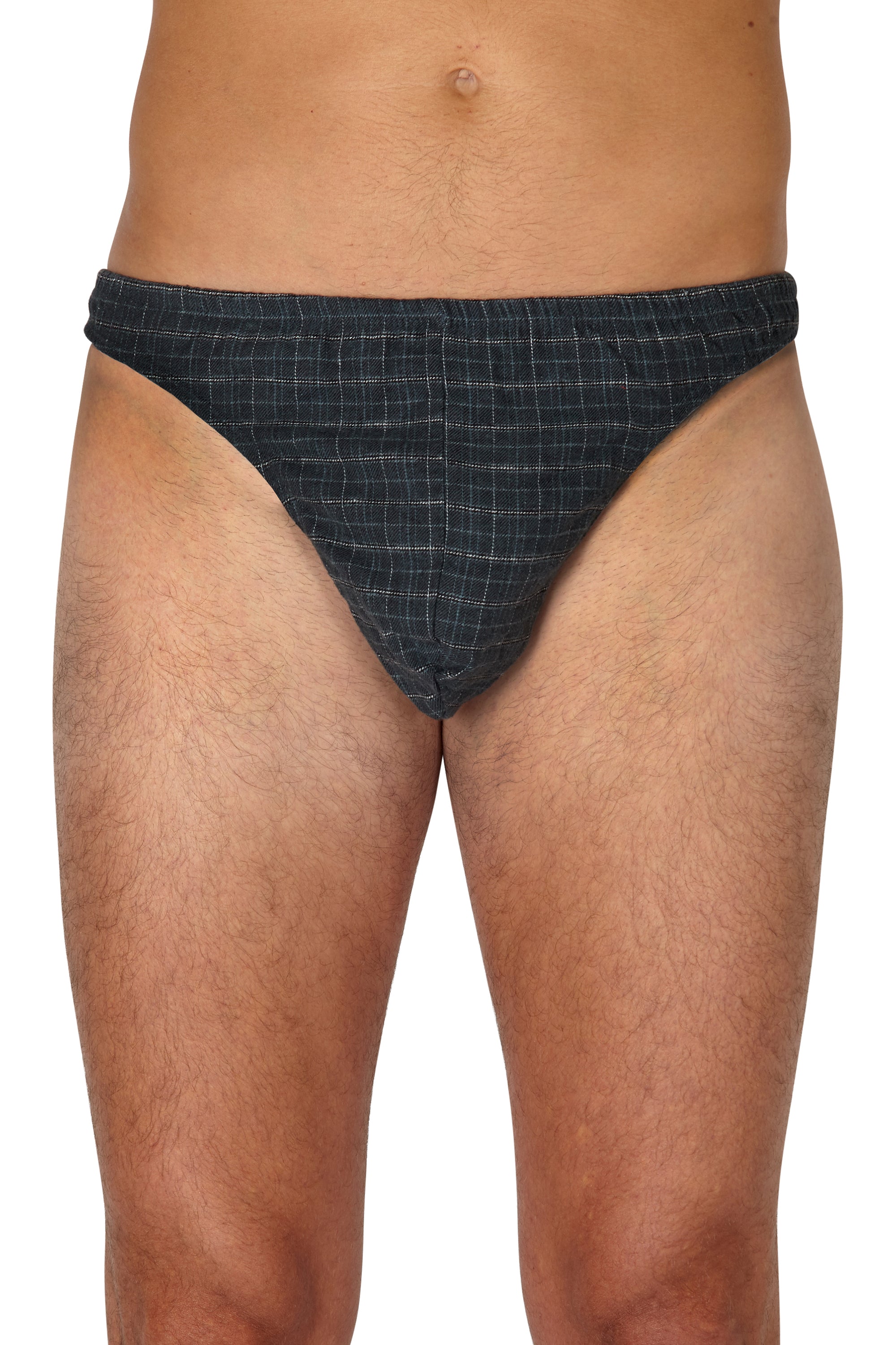 INTIMO Mens Plaid Pattern Flannel Thong Underwear