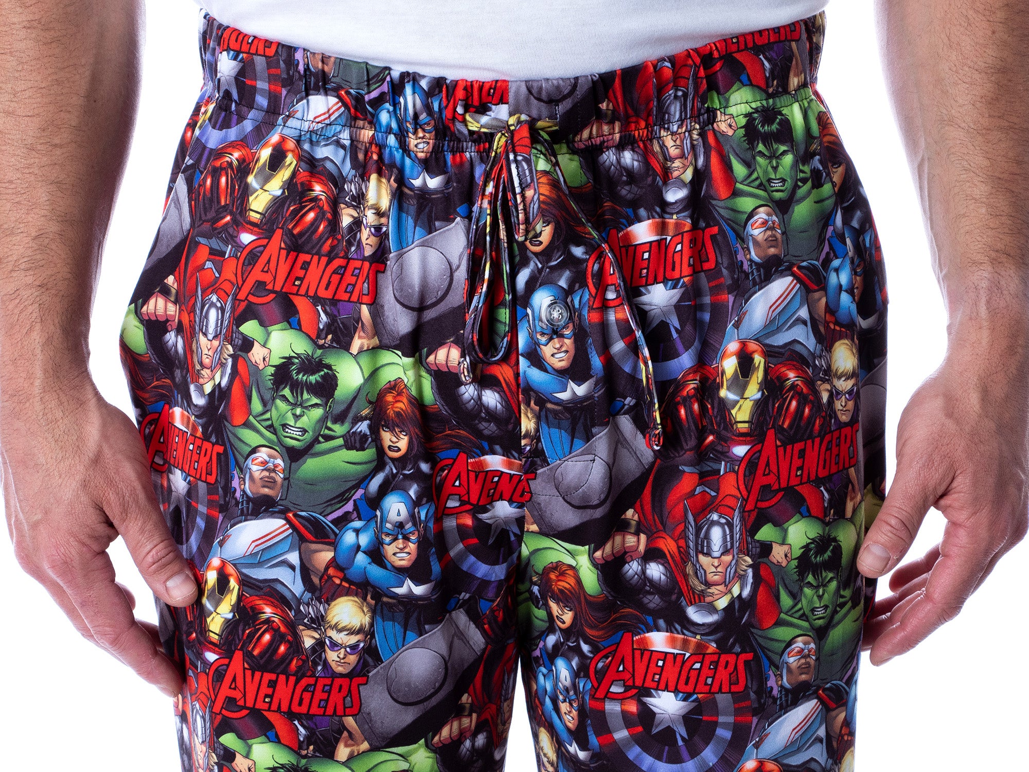 Marvel Mens' Avengers Unite Allover Character Loungewear Pajama Pants
