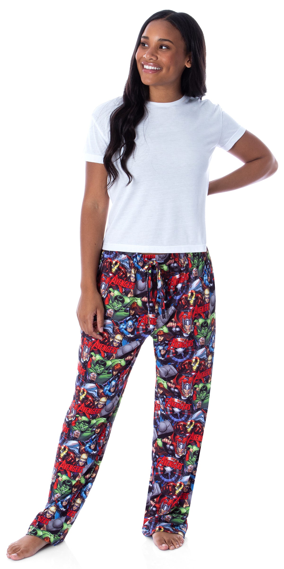 Marvel Mens' Avengers Unite Allover Character Loungewear Pajama Pants