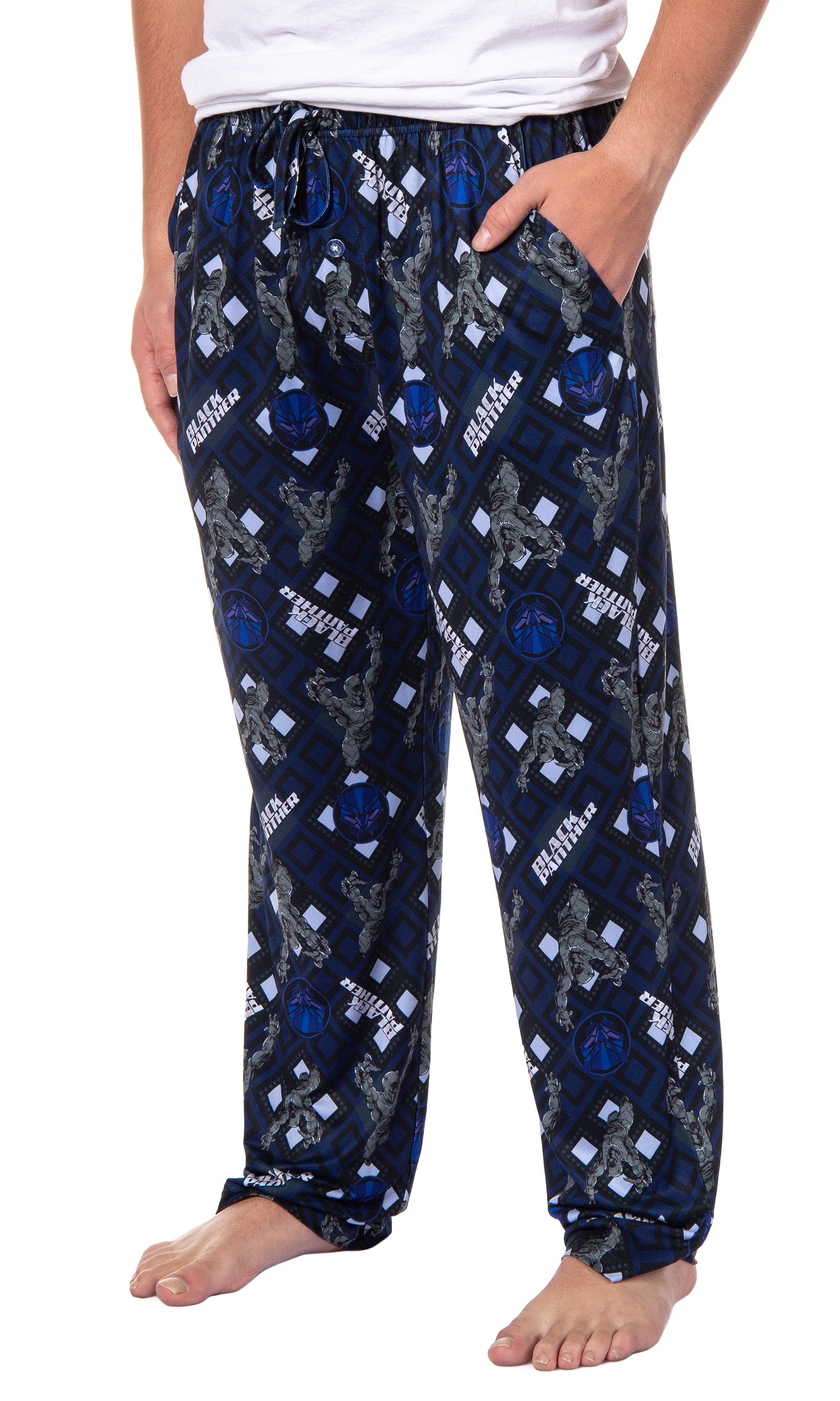 Marvel Comics Mens' Black Panther Tossed Print Sleep Pajama Pants