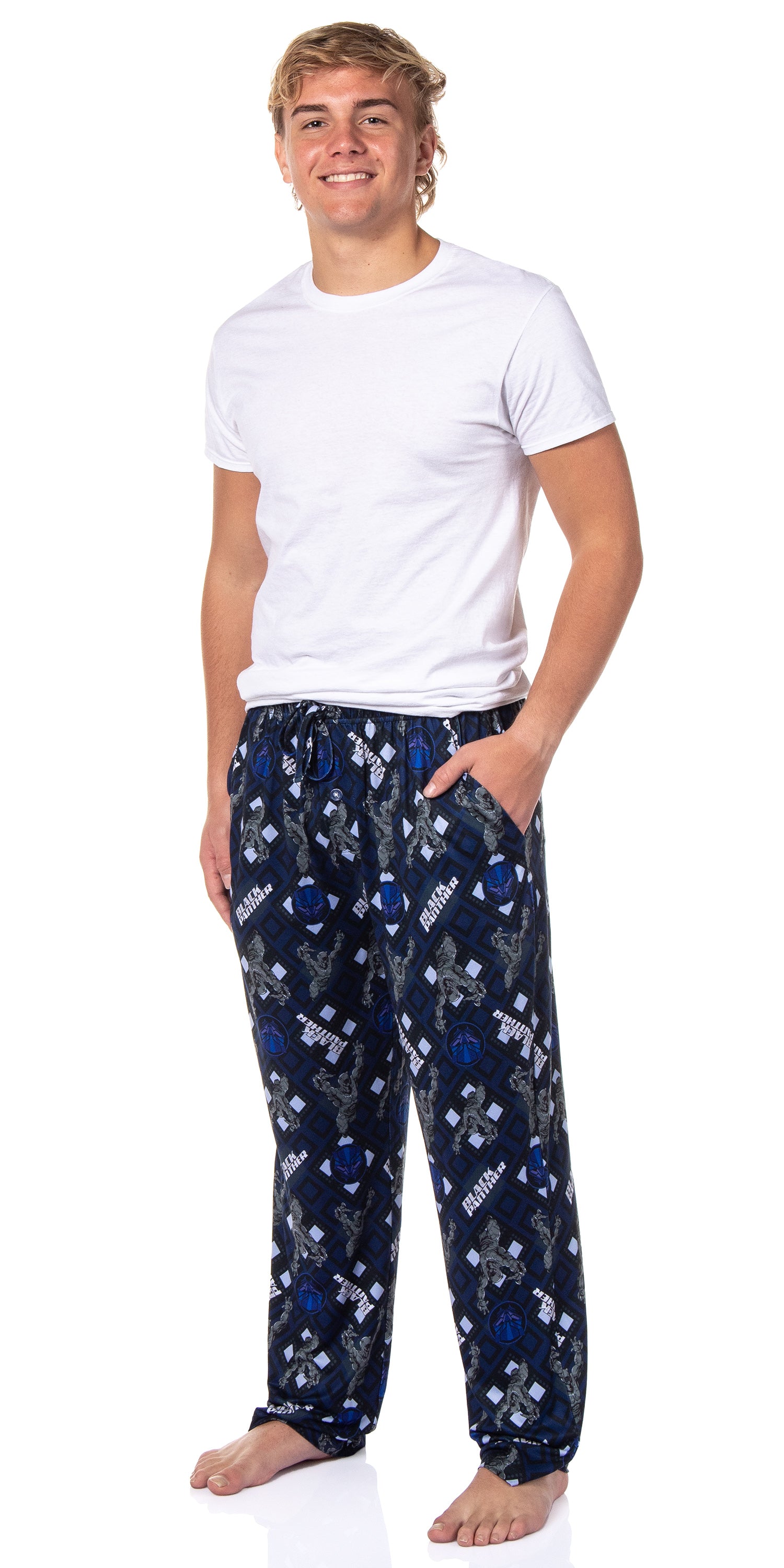 Marvel Comics Mens' Black Panther Tossed Print Sleep Pajama Pants