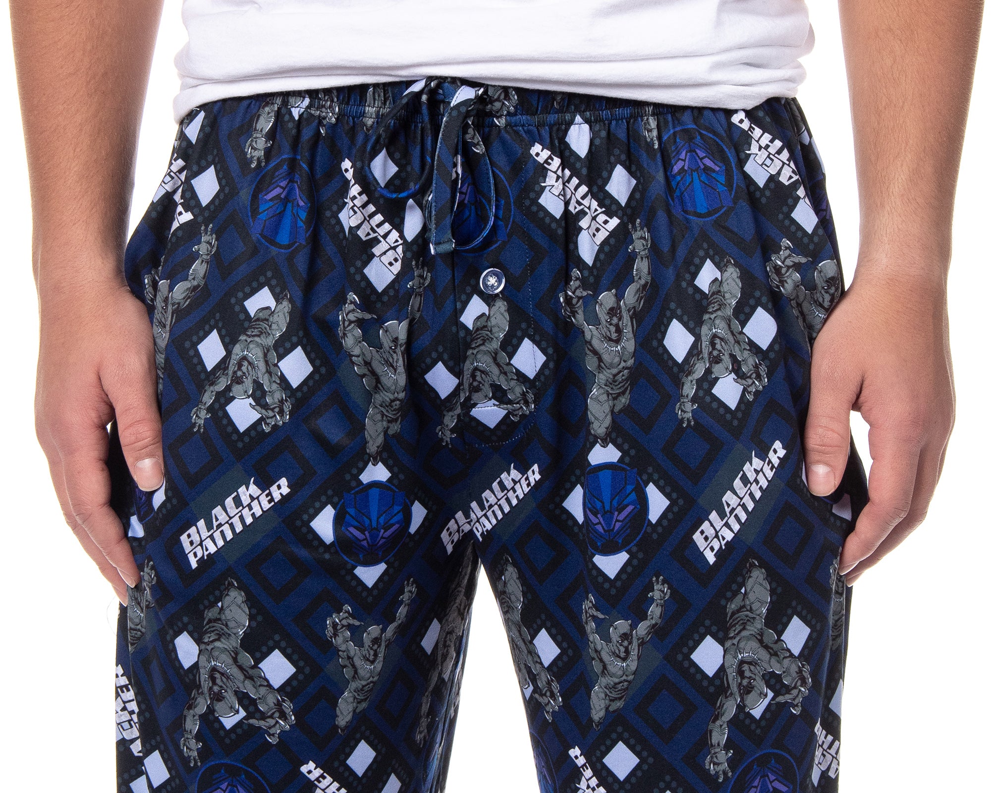 Marvel Comics Mens' Black Panther Tossed Print Sleep Pajama Pants