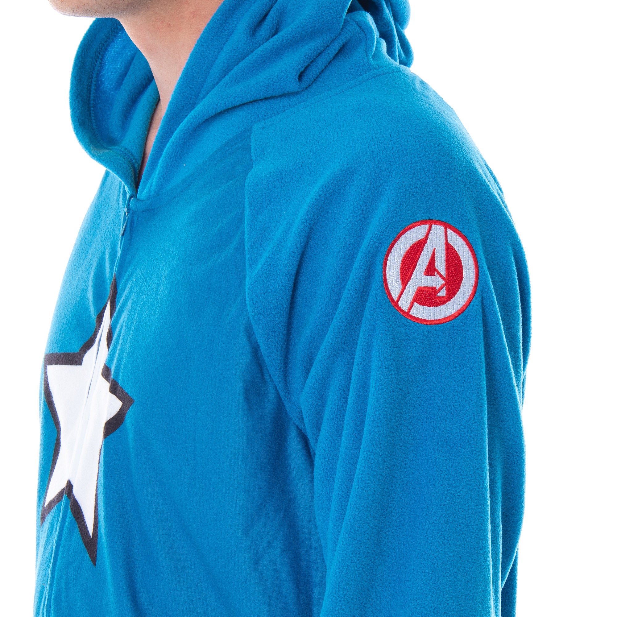 Marvel Men's Captain America Classic Cap Costume Pajama Union Suit