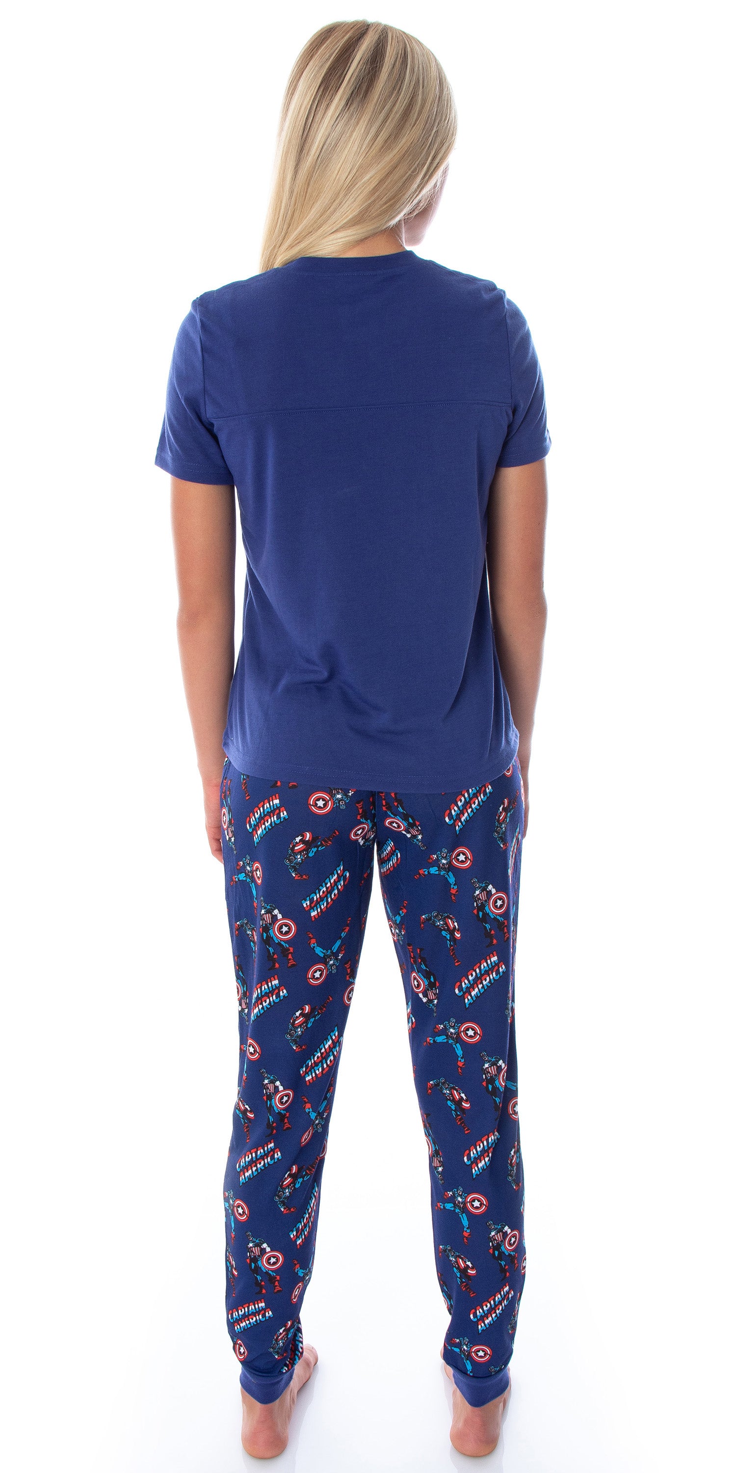 Marvel Comics Women's Captain America Shirt And Jogger Pants Pajama Set