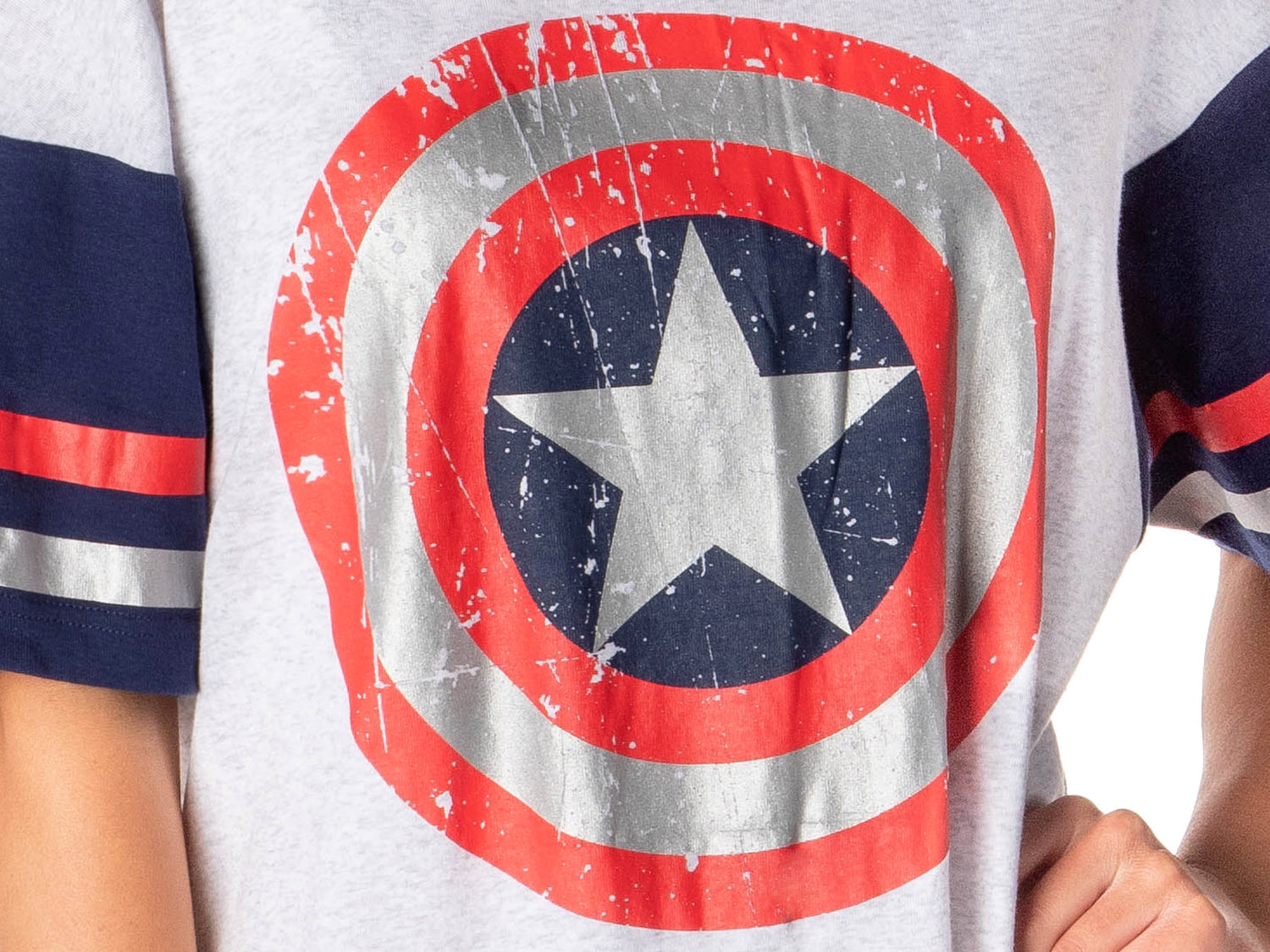 Marvel Comics Womens' Captain America Symbol Nightgown Pajama Shirt Dress