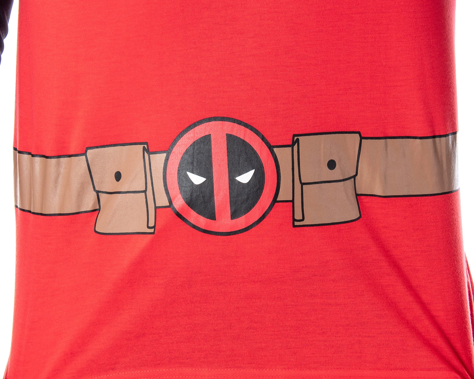 Marvel Men's Deadpool Superhero Costume Raglan Top And Pants Pajama Set