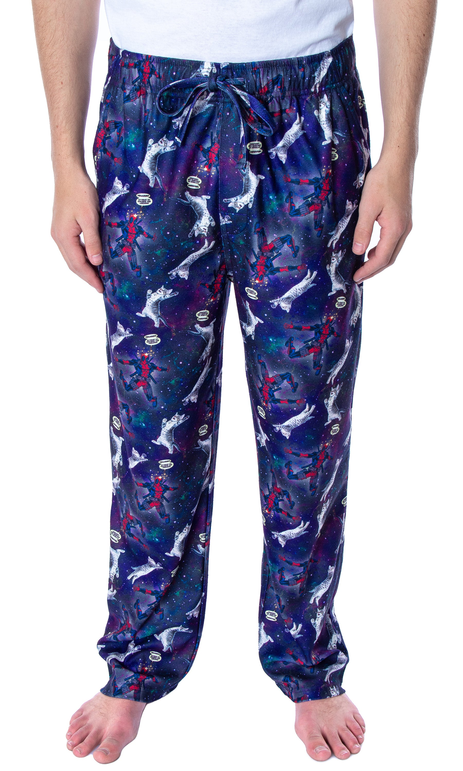 Marvel Men's Deadpool and Kittens In Space Sleep Lounge Pajama Pants