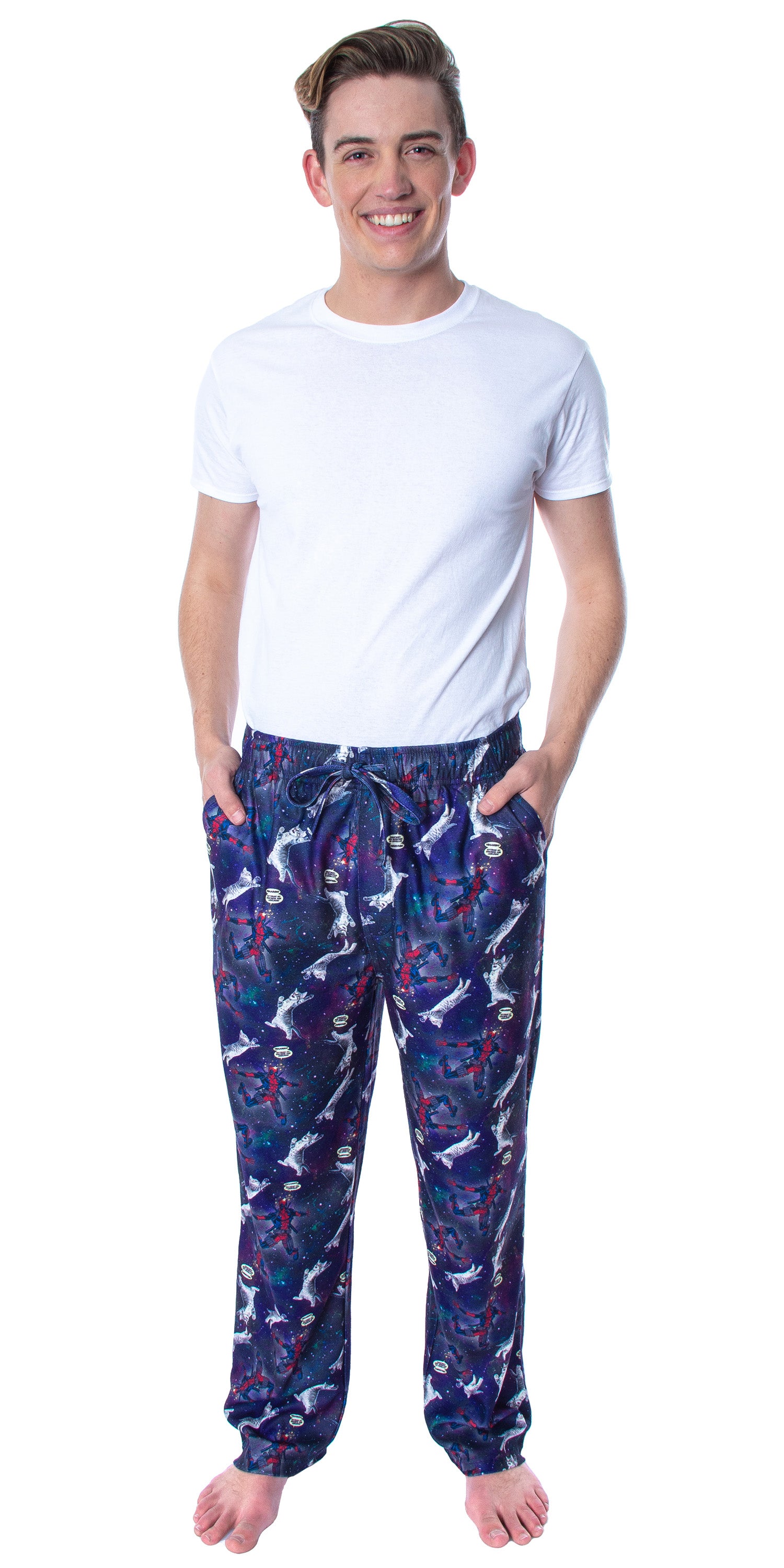 Marvel Men's Deadpool and Kittens In Space Sleep Lounge Pajama Pants