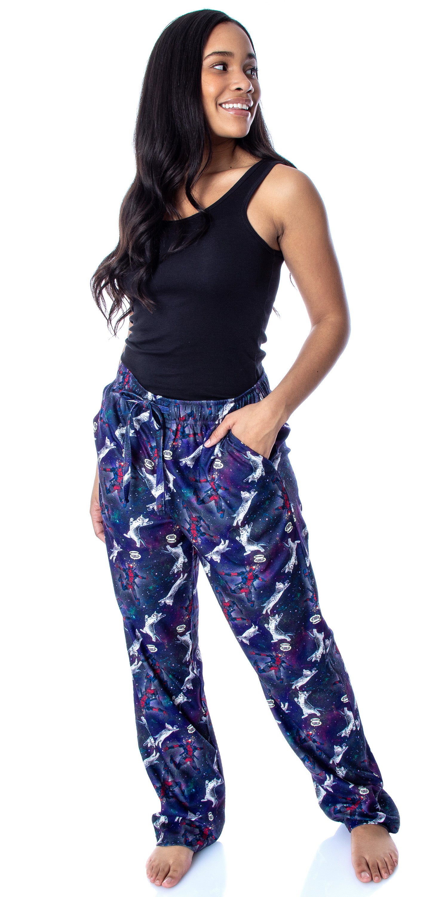 Marvel Men's Deadpool and Kittens In Space Sleep Lounge Pajama Pants