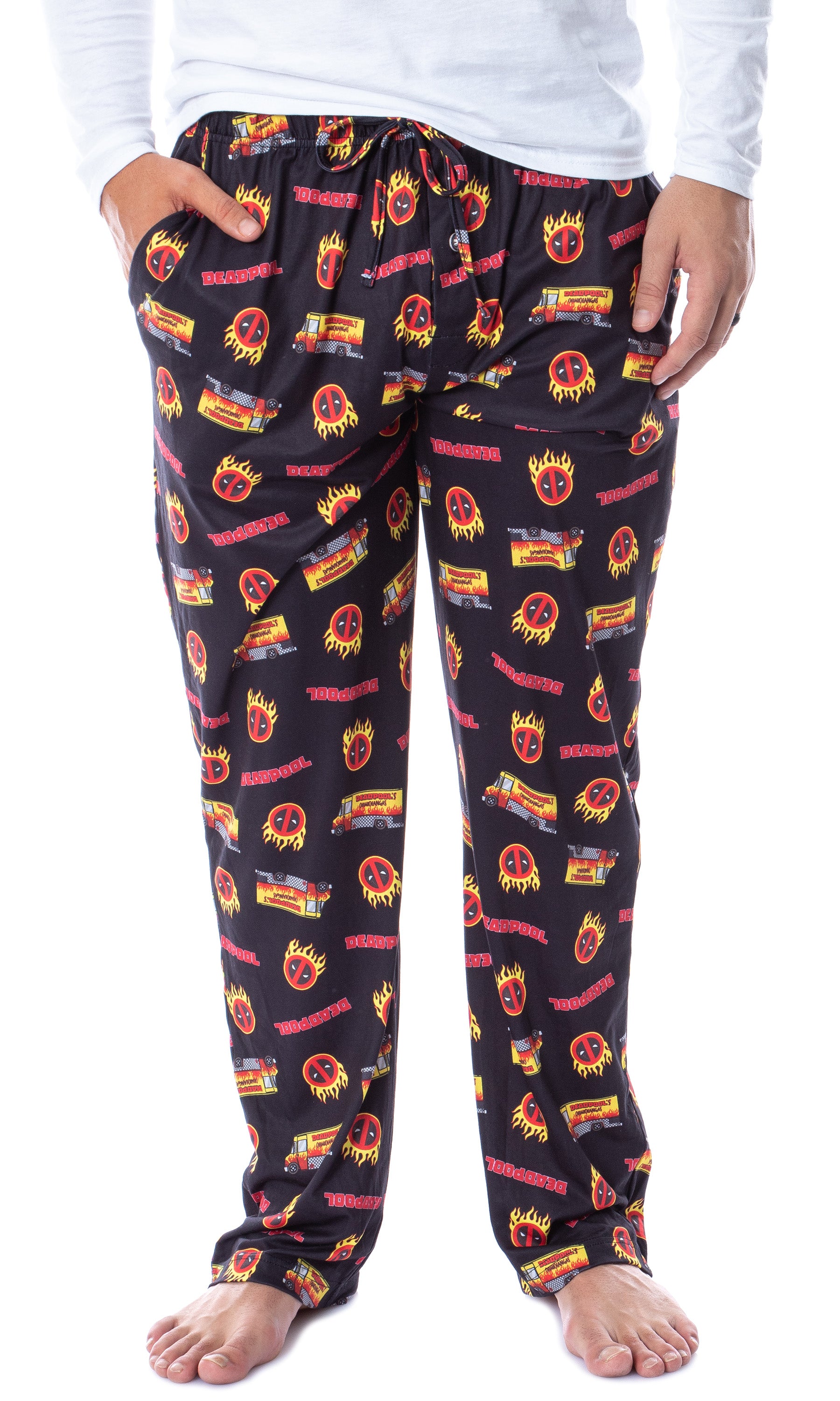 Marvel Mens' Deadpool Chimichangas Food Truck Sleep Pajama Pants