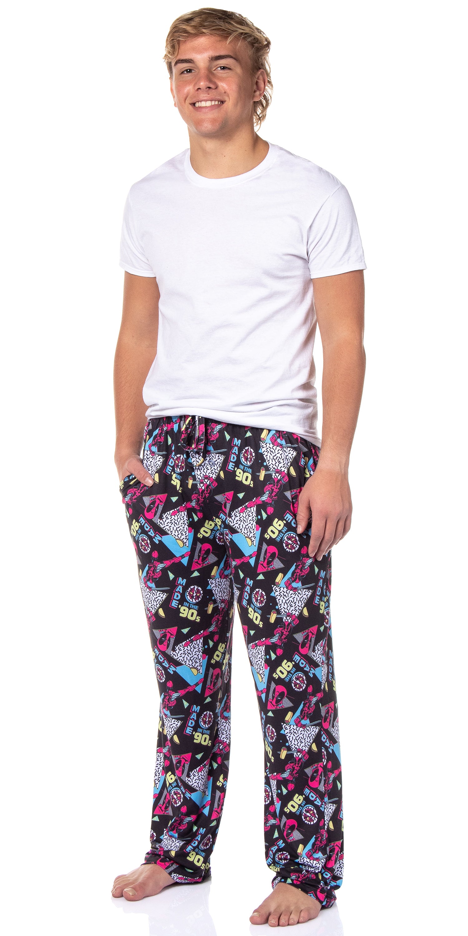 Marvel Comics Mens' Deadpool Retro Made In The '90s Sleep Pajama Pants