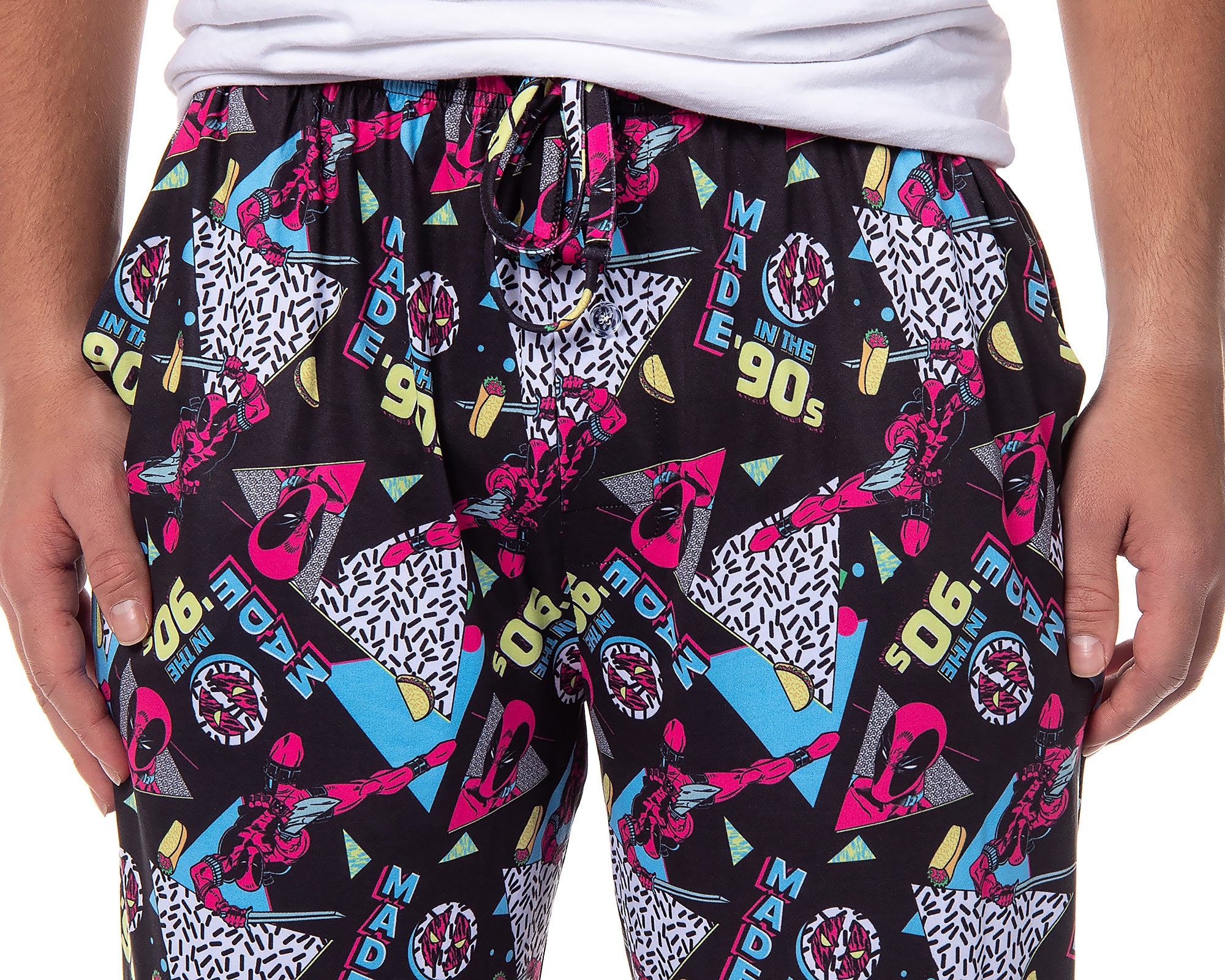 Marvel Comics Mens' Deadpool Retro Made In The '90s Sleep Pajama Pants