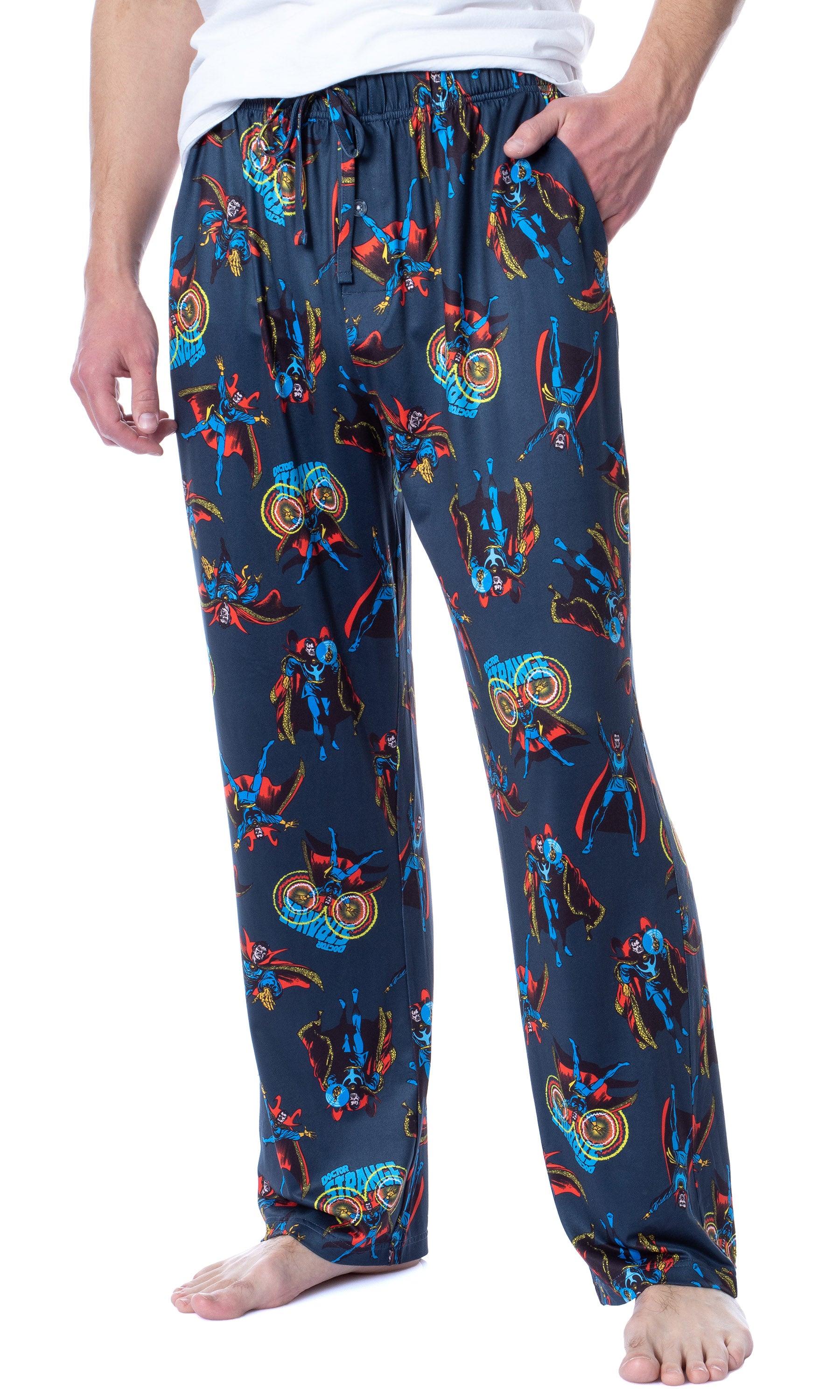 Marvel Mens' Classic Doctor Strange Comic Tossed Print Pajama Pants