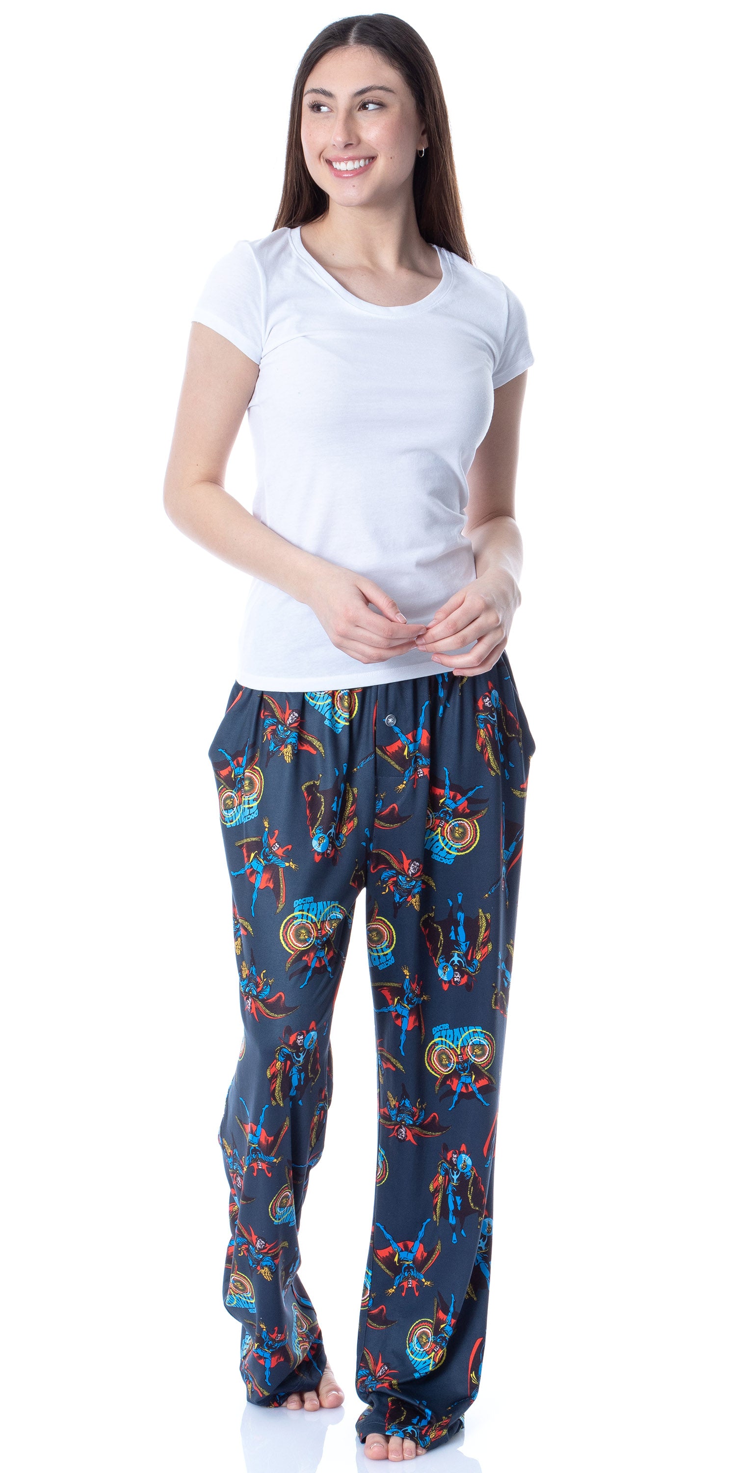 Marvel Mens' Classic Doctor Strange Comic Tossed Print Pajama Pants