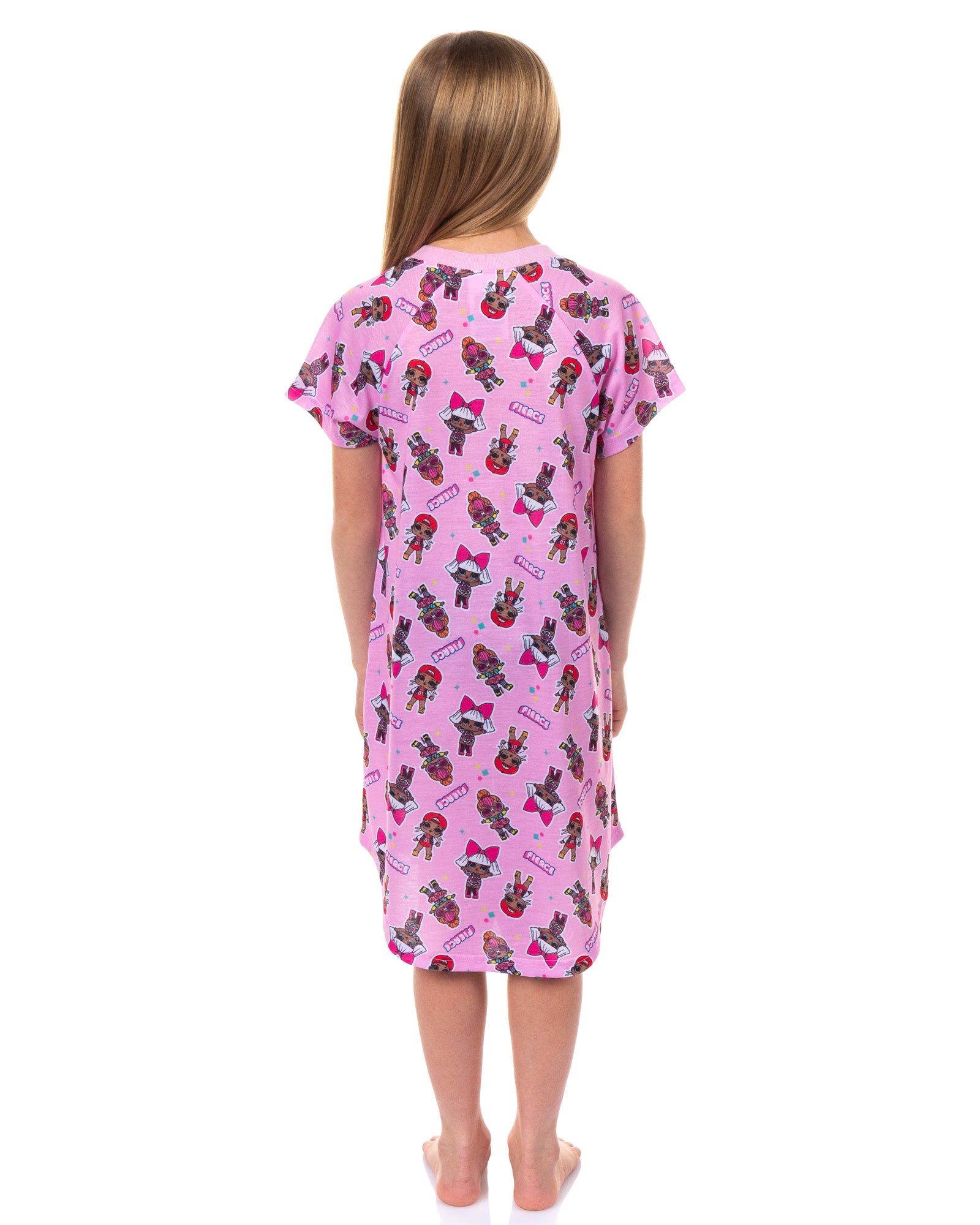 LOL Surprise Pajamas Girl's Diva Neon QT MC Swag Raglan Nightgown (18/20)