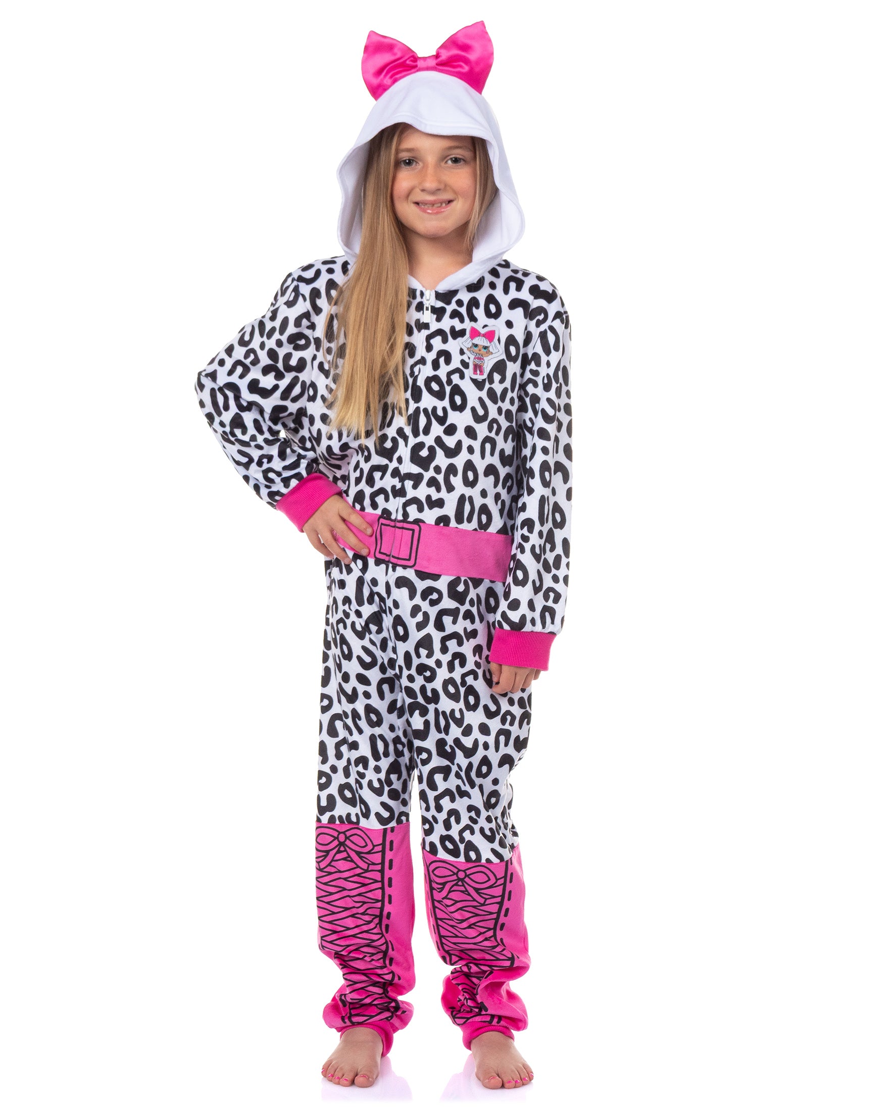 L.O.L. Surprise! Union Suit Girls' Diva Full Zip Lounge Hooded Pajamas (6/6X)