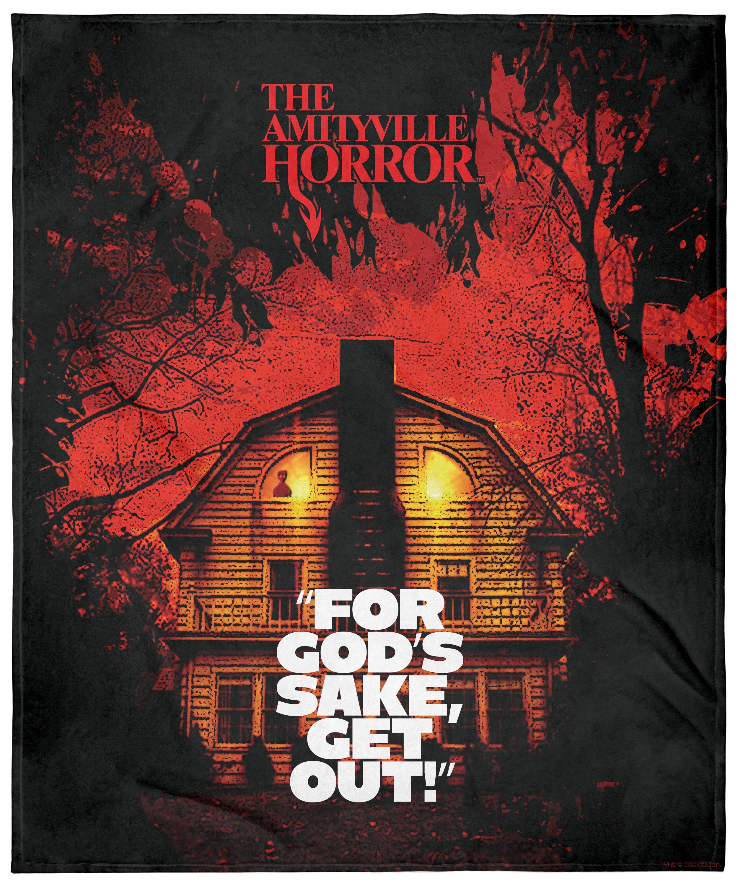 MGM The Amityville Horror Get Out Super Soft And Cuddly Plush Fleece Throw Blanket