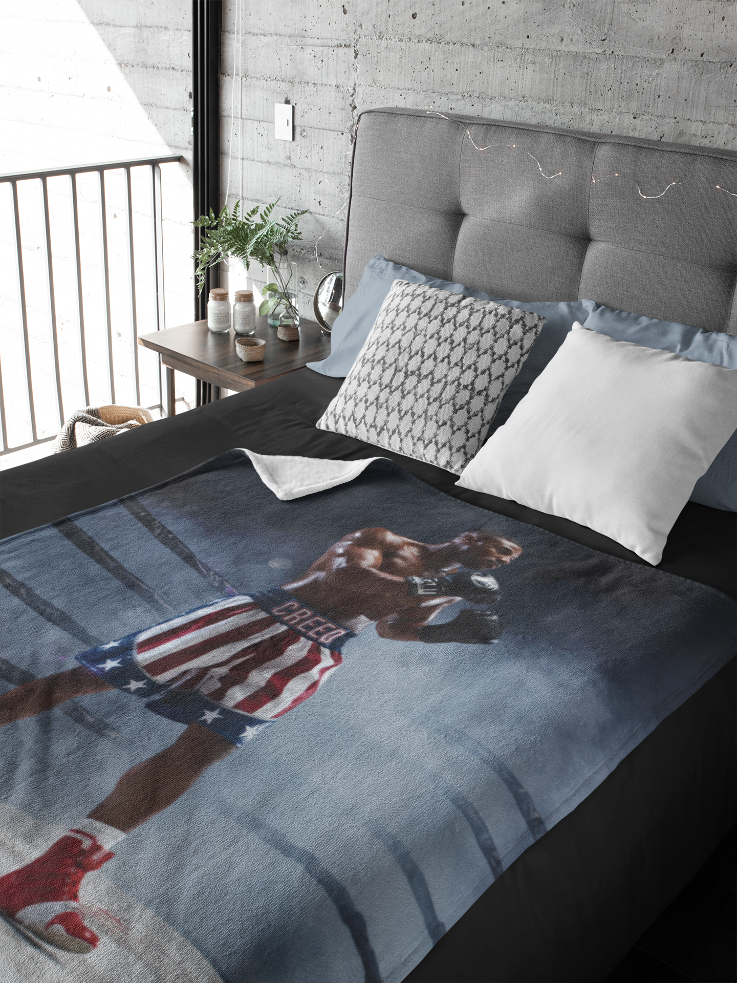 MGM Adonis Creed Boxing Champ Super Soft And Cuddly Plush Fleece Throw Blanket