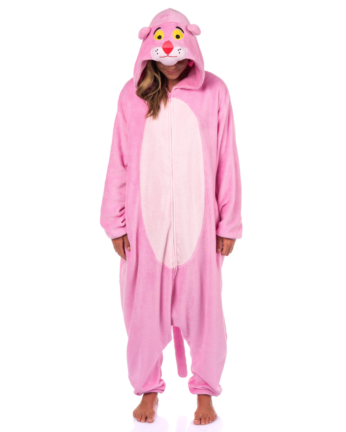 The Pink Panther Adult Kigurumi Hooded Costume Pajama Lounge Union Suit Sleepwear For Men Women