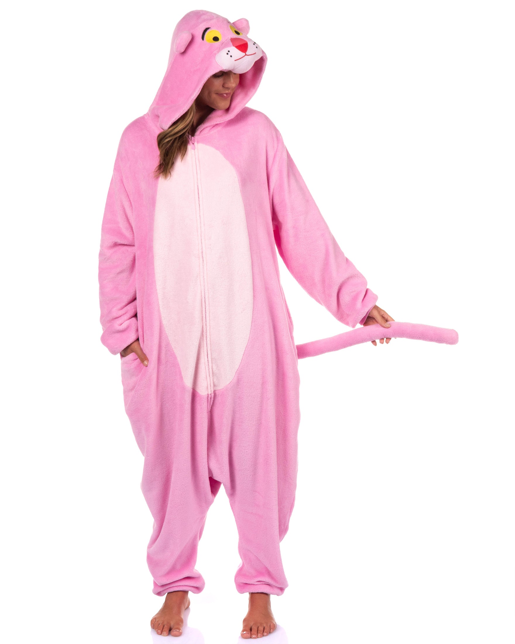 The Pink Panther Union Suit Adult Kigurumi Costume Fleece Pajama