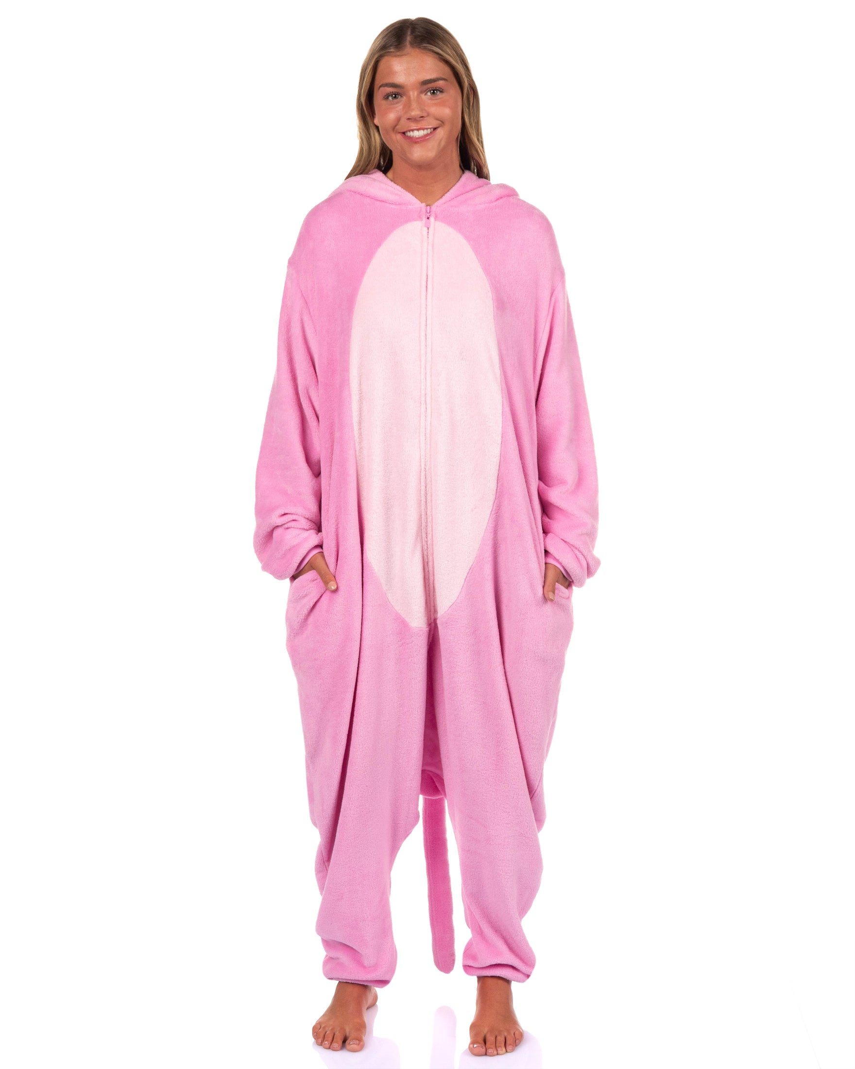 The Pink Panther Union Suit Adult Kigurumi Costume Fleece Pajama