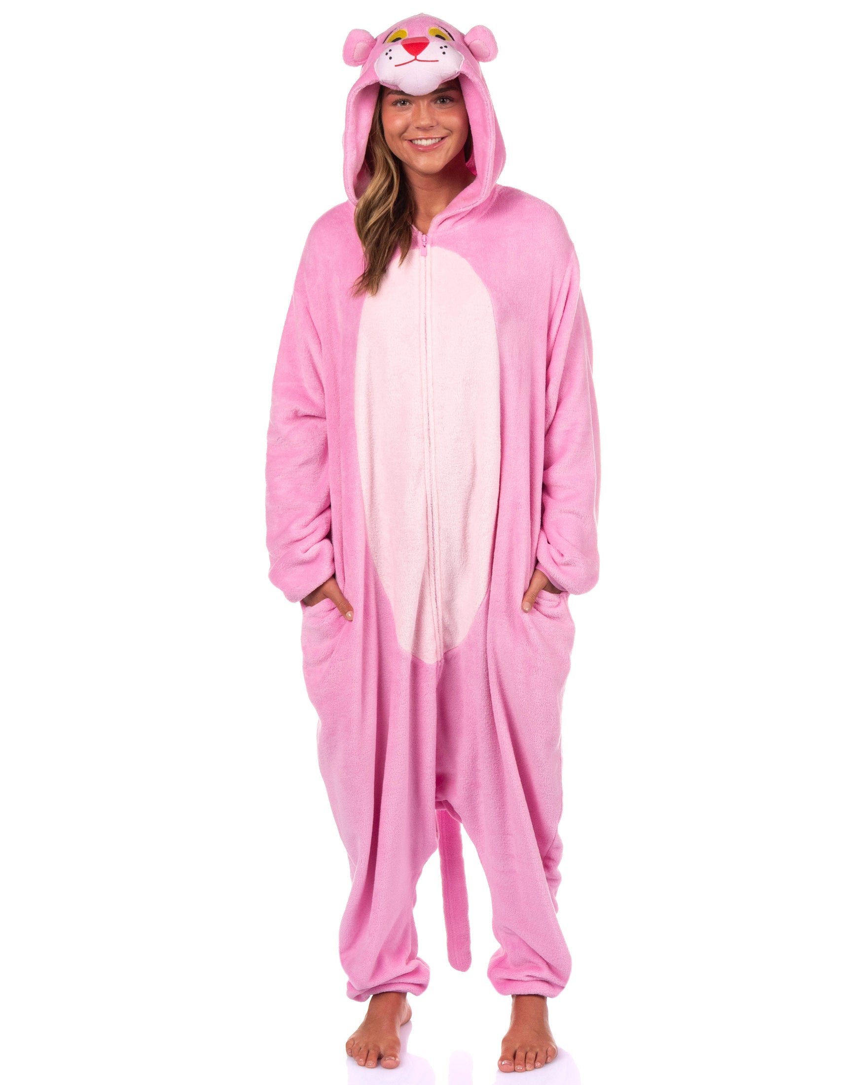 The Pink Panther Union Suit Adult Kigurumi Costume Fleece Pajama