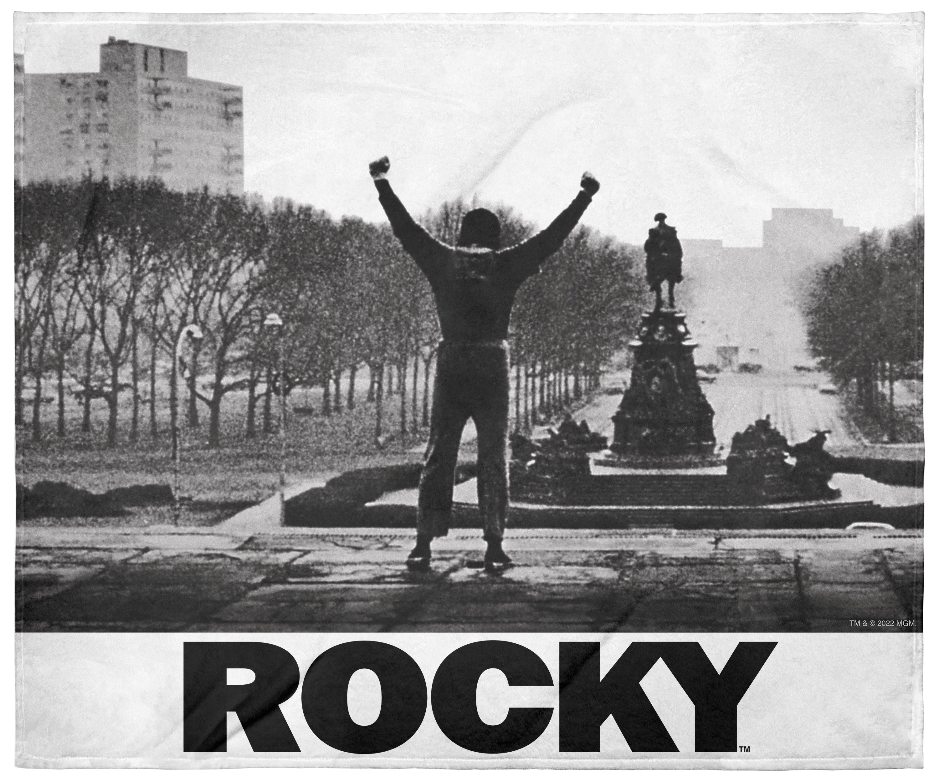 MGM Rocky Balboa Rocky Steps Super Soft And Cuddly Plush Fleece Throw Blanket