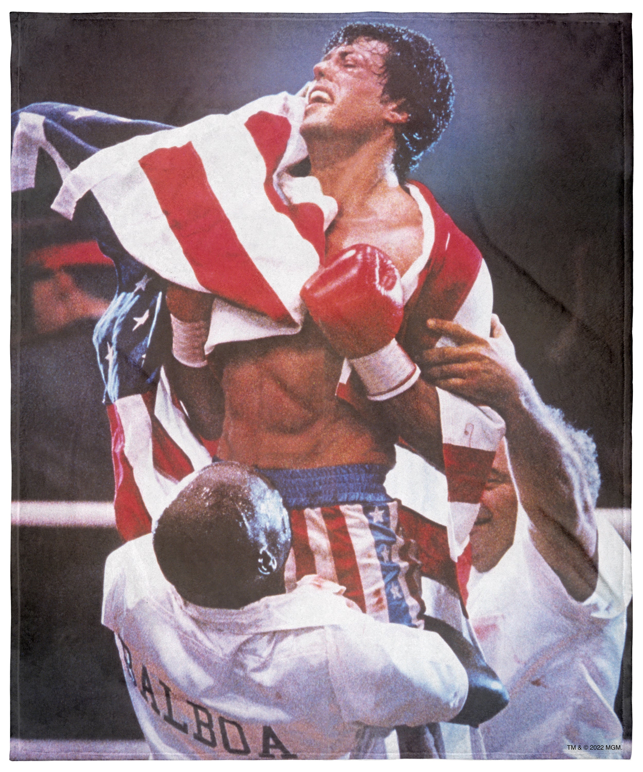 MGM Rocky Balboa Champion Super Soft And Cuddly Plush Fleece Throw Blanket