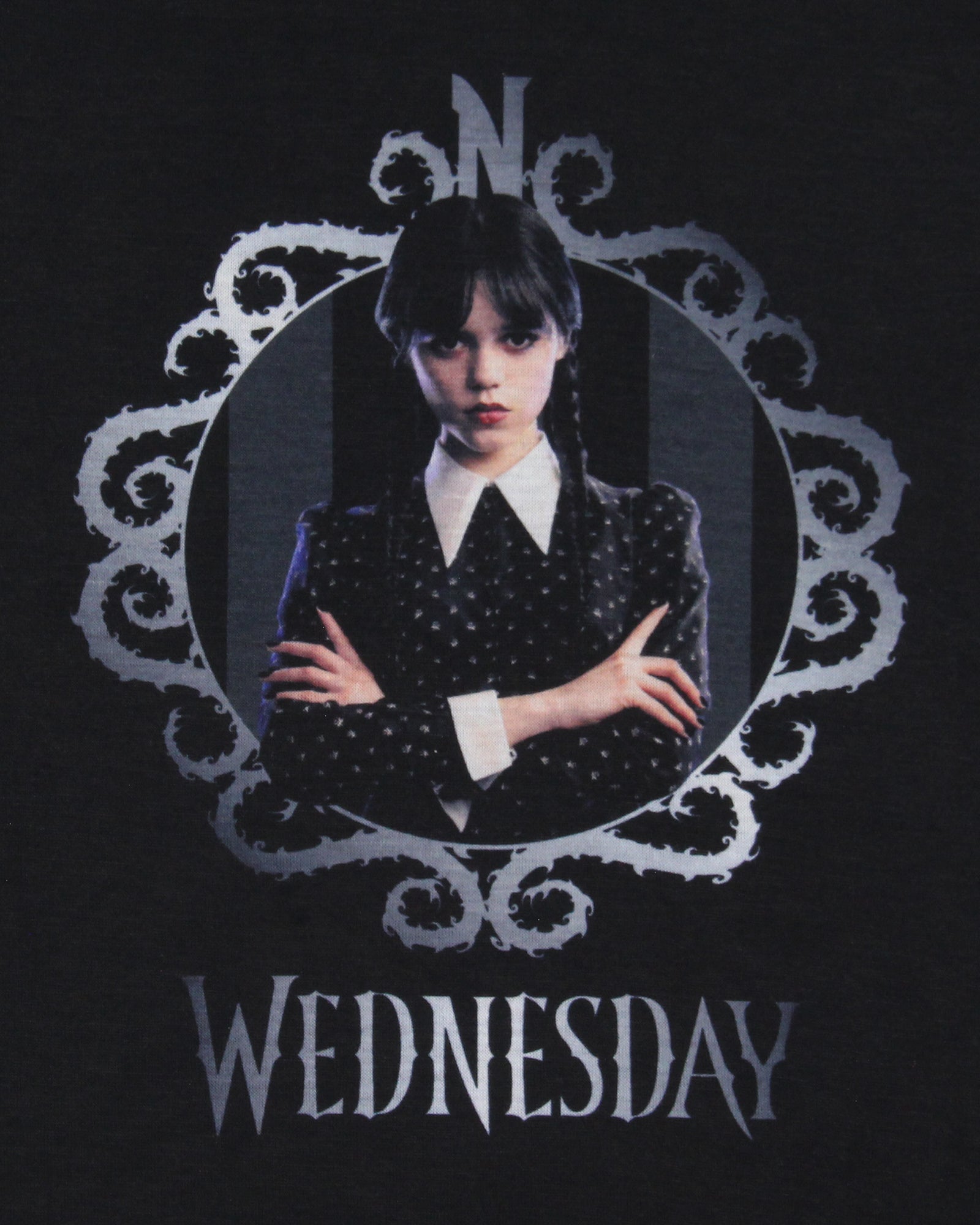 Wednesday Addams Girls' Striped Sleep Pajama Set Shorts and Shirt