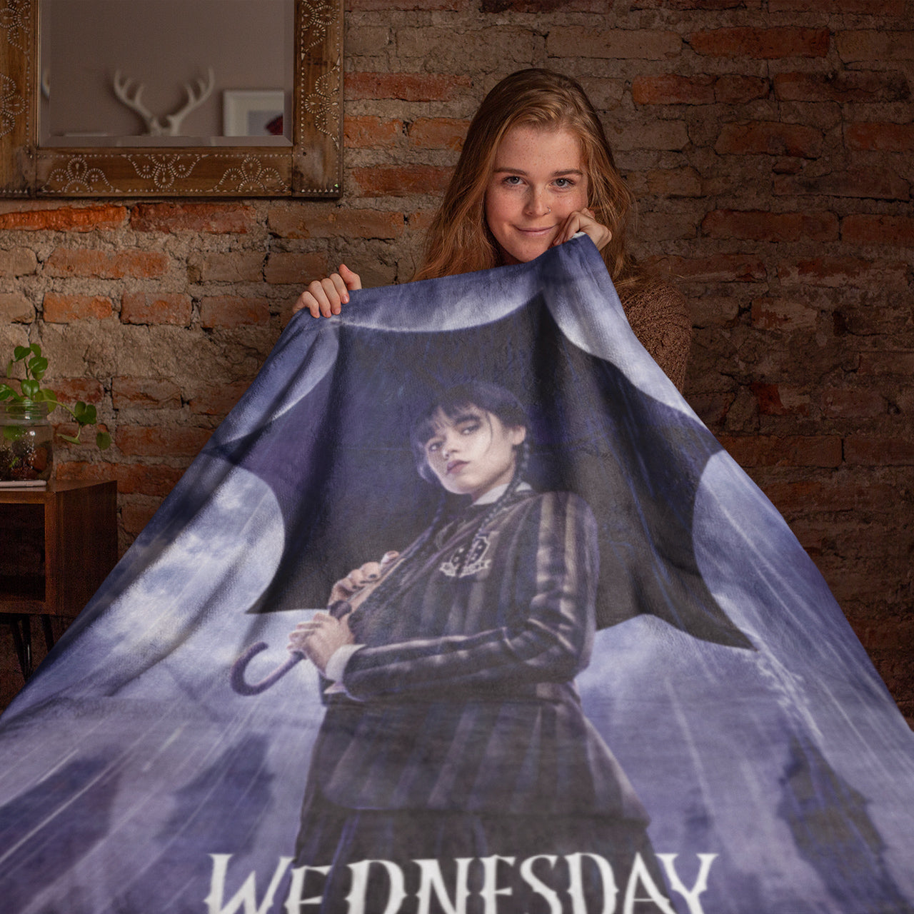 MGM Wednesday TV Show Super Soft And Cuddly Plush Fleece Throw Blanket